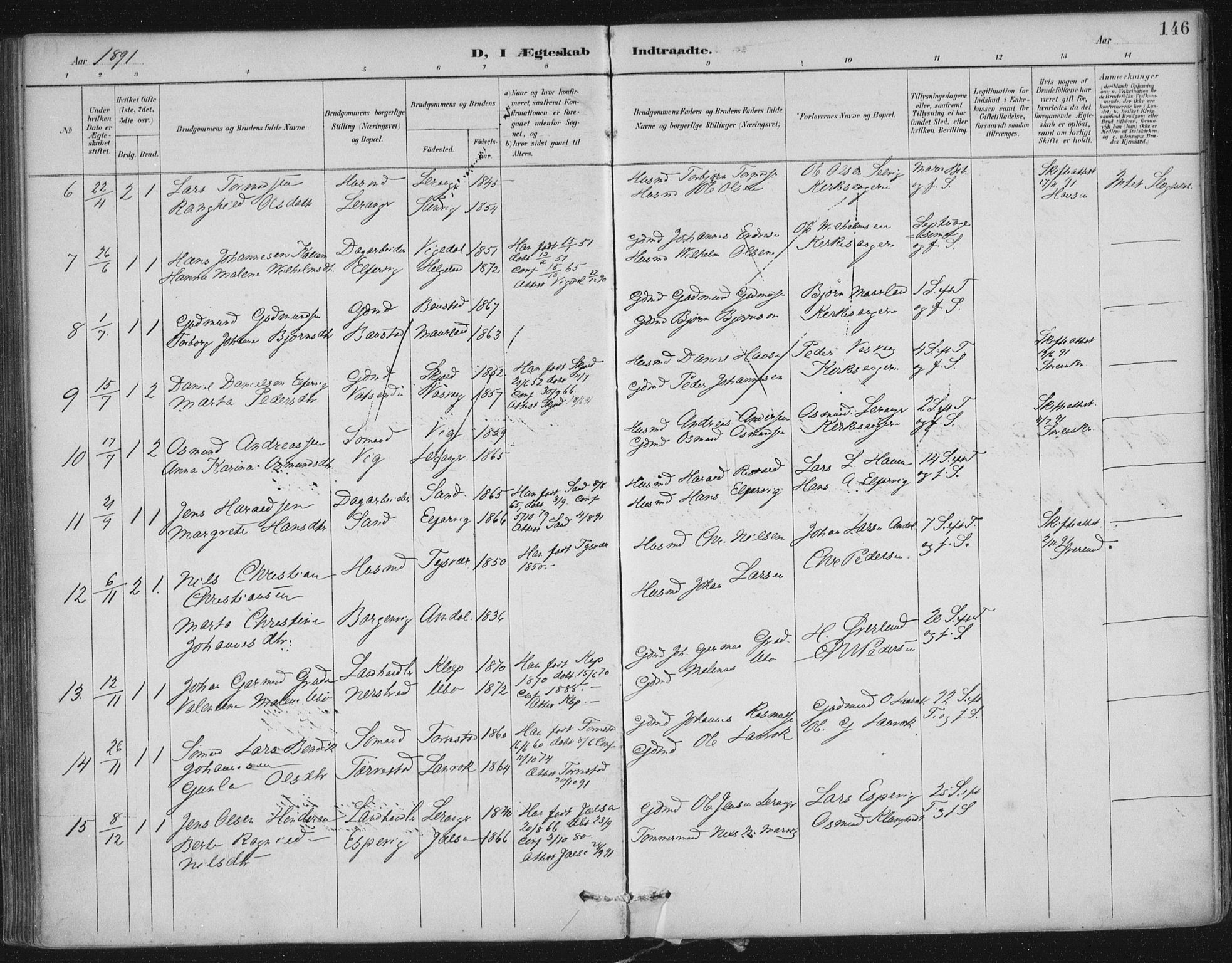 Nedstrand sokneprestkontor, SAST/A-101841/01/IV: Ministerialbok nr. A 12, 1887-1915, s. 146