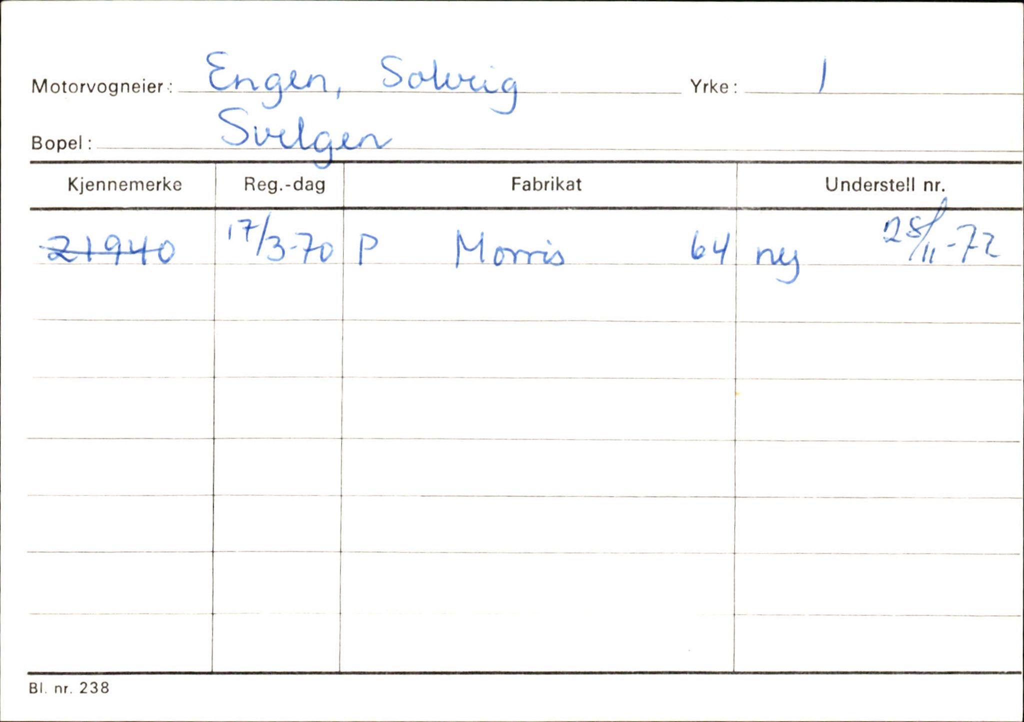 Statens vegvesen, Sogn og Fjordane vegkontor, AV/SAB-A-5301/4/F/L0133: Eigarregister Bremanger A-Å. Gaular A-H, 1945-1975, s. 311