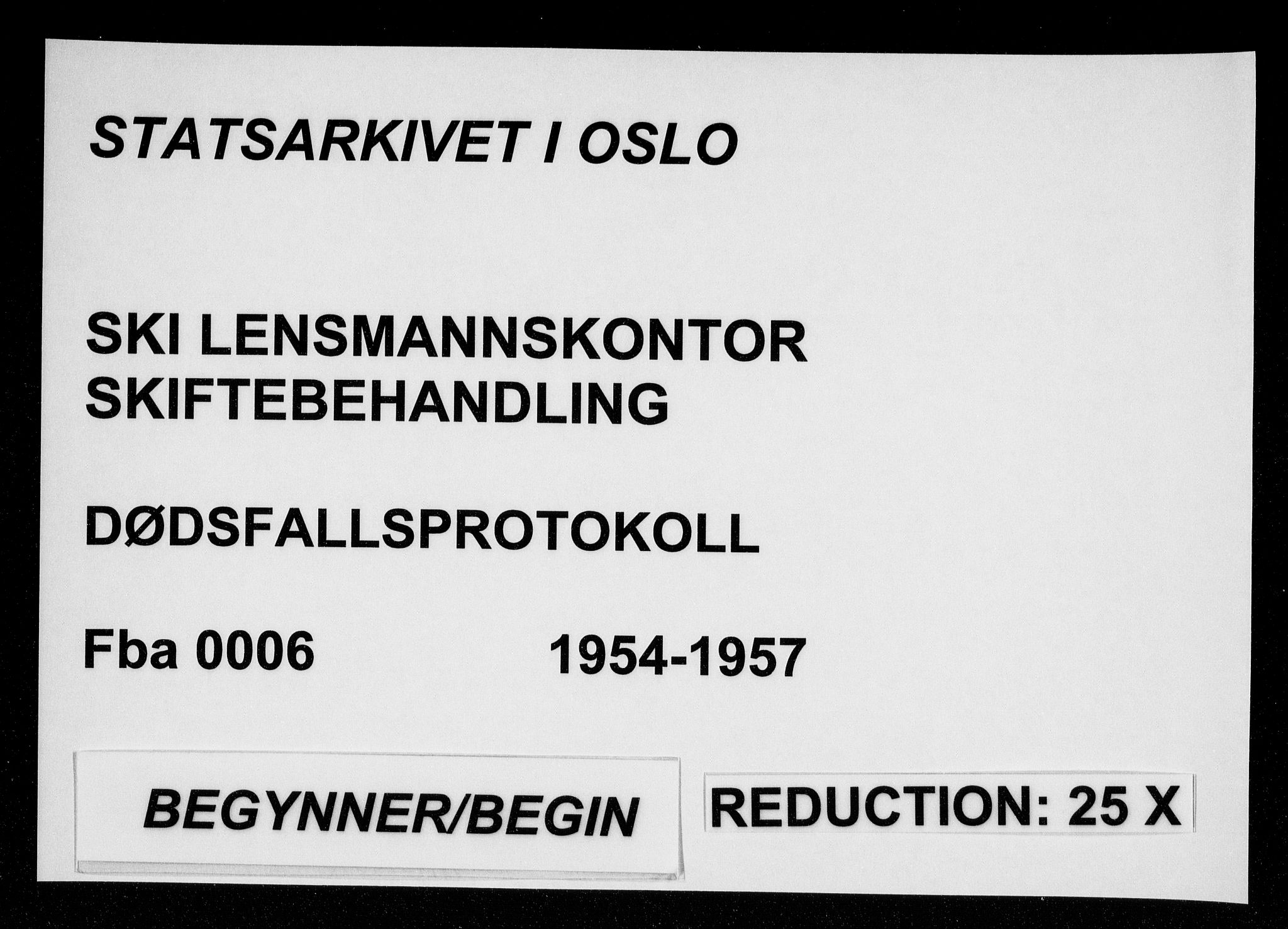 Ski lensmannskontor, SAO/A-10109/H/Ha/Haa/L0006: Dødsfallsprotokoll, 1954-1957