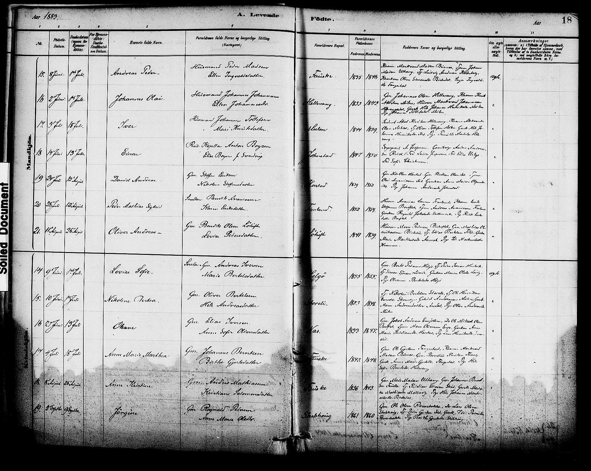 Førde sokneprestembete, AV/SAB-A-79901/H/Haa/Haad/L0001: Ministerialbok nr. D 1, 1881-1898, s. 18