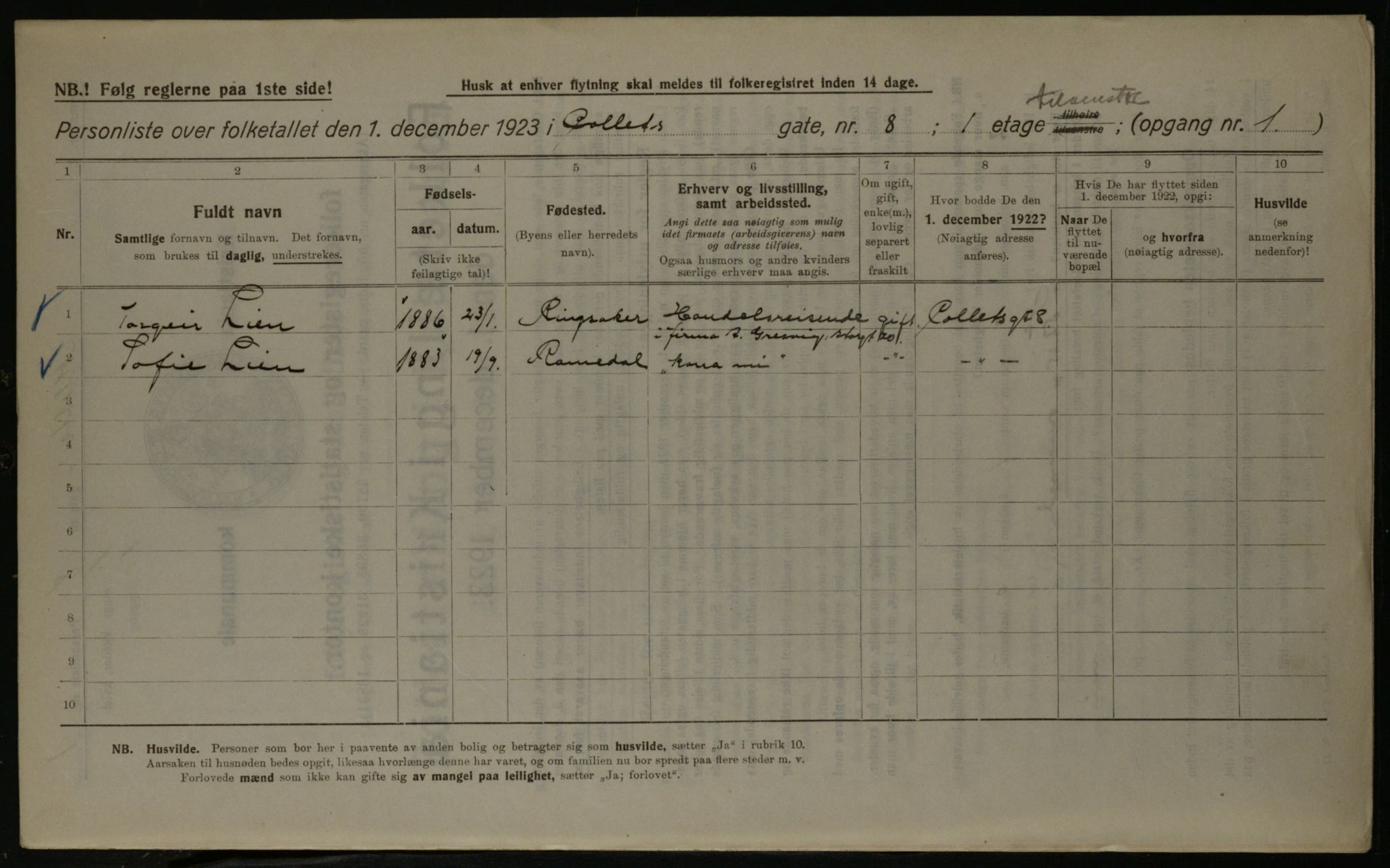 OBA, Kommunal folketelling 1.12.1923 for Kristiania, 1923, s. 14751