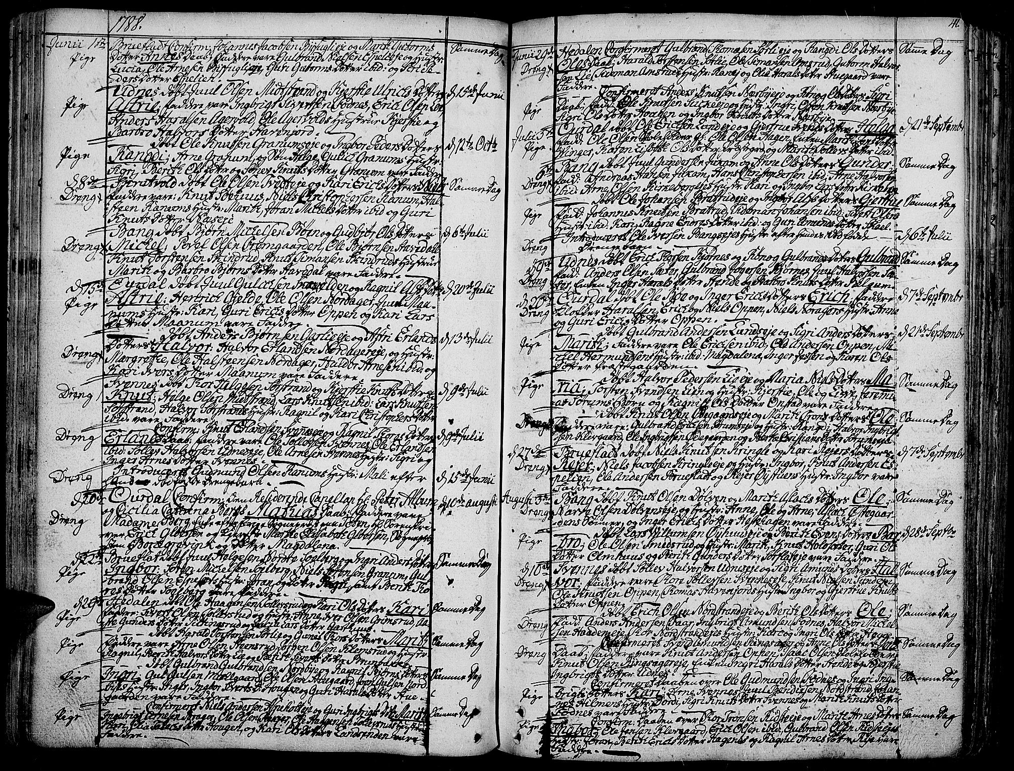Aurdal prestekontor, AV/SAH-PREST-126/H/Ha/Haa/L0006: Ministerialbok nr. 6, 1781-1804, s. 41