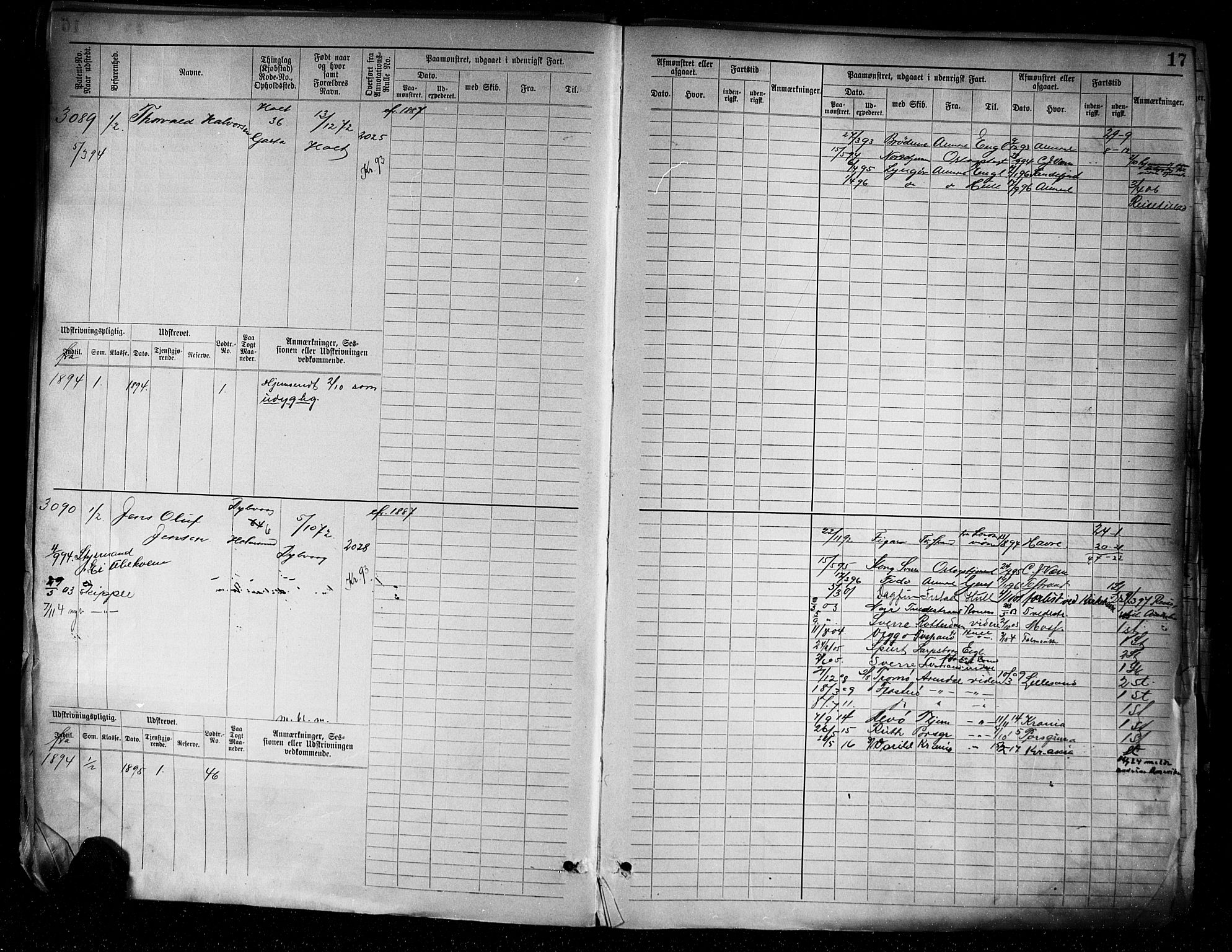 Tvedestrand mønstringskrets, AV/SAK-2031-0011/F/Fb/L0005: Hovedrulle A nr 3057-3817, R-6, 1890-1920, s. 19