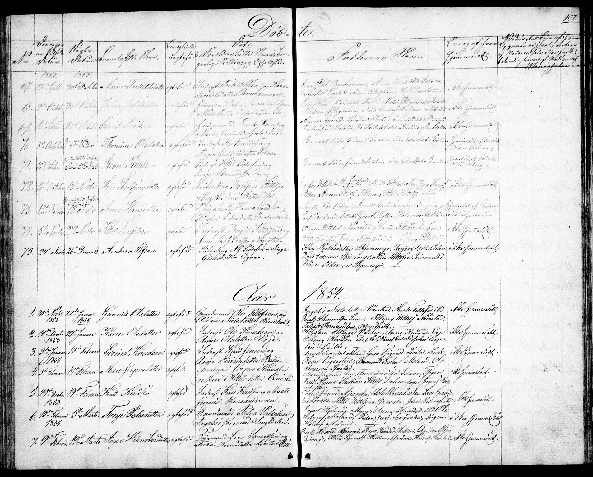 Gjerstad sokneprestkontor, AV/SAK-1111-0014/F/Fb/Fbb/L0002: Klokkerbok nr. B 2, 1831-1862, s. 107