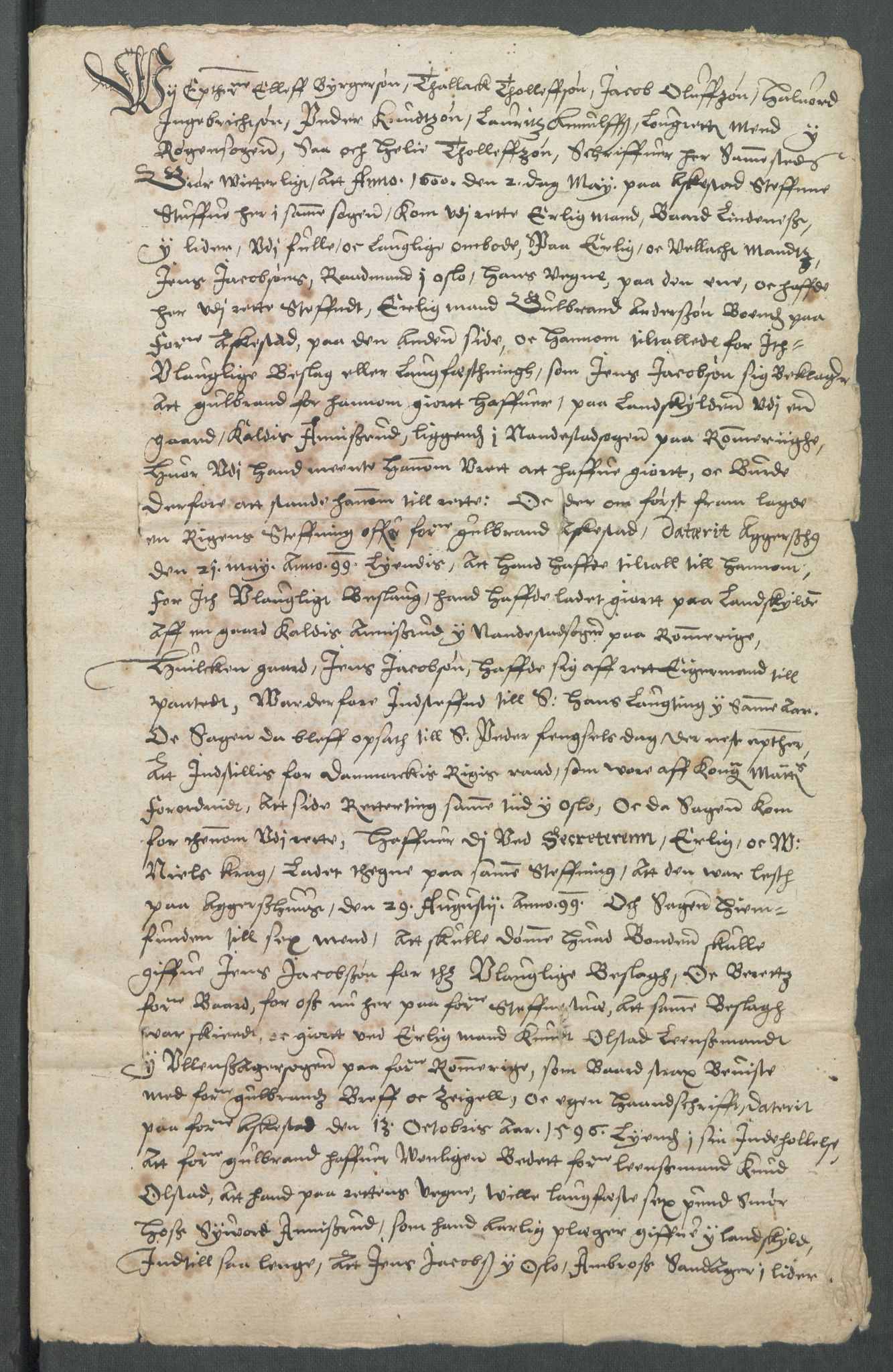 Riksarkivets diplomsamling, AV/RA-EA-5965/F02/L0109: Dokumenter, 1600, s. 57
