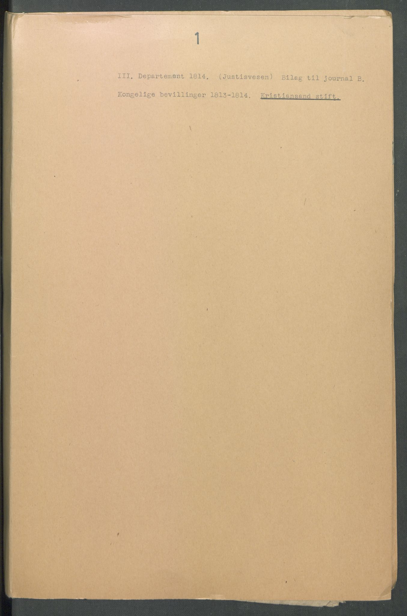 Departementene i 1814, AV/RA-S-3899/Fc/L0044: Journalsaker B 451-908, 1813-1814, s. 3