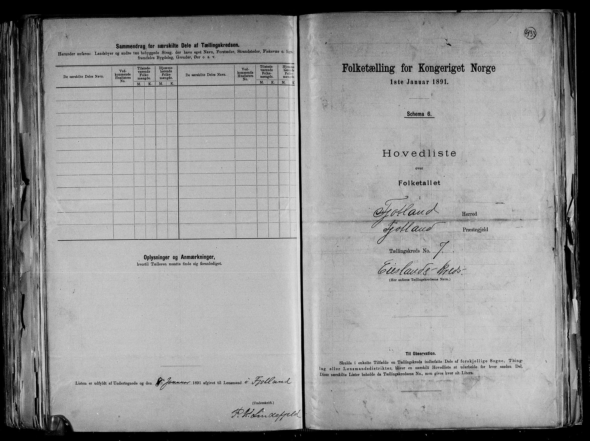 RA, Folketelling 1891 for 1036 Fjotland herred, 1891, s. 17