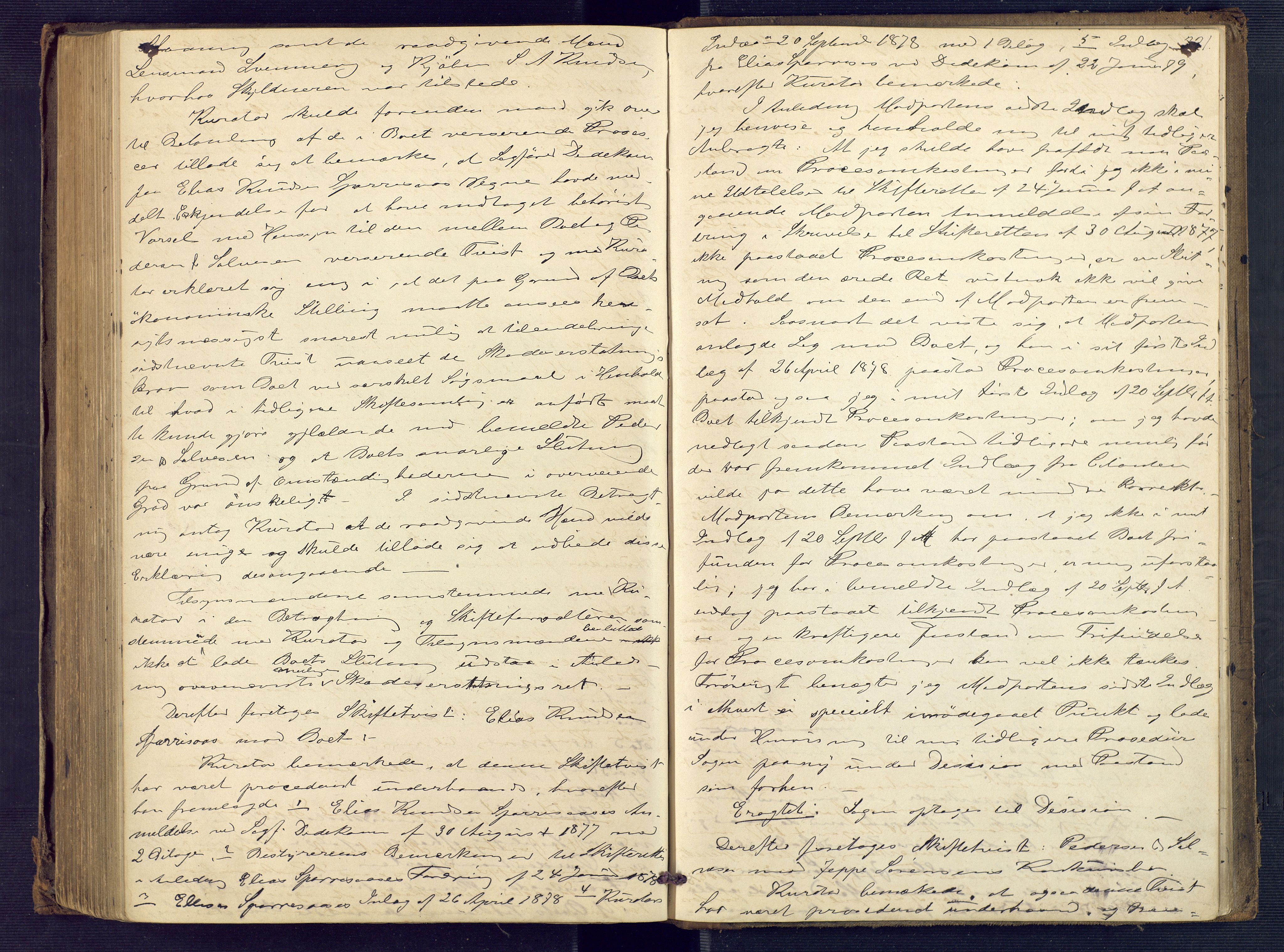 Holt sorenskriveri, AV/SAK-1221-0002/H/Hc/L0015: Skiftebehandlingsprotokoll nr. 6, 1875-1879, s. 220b-221a