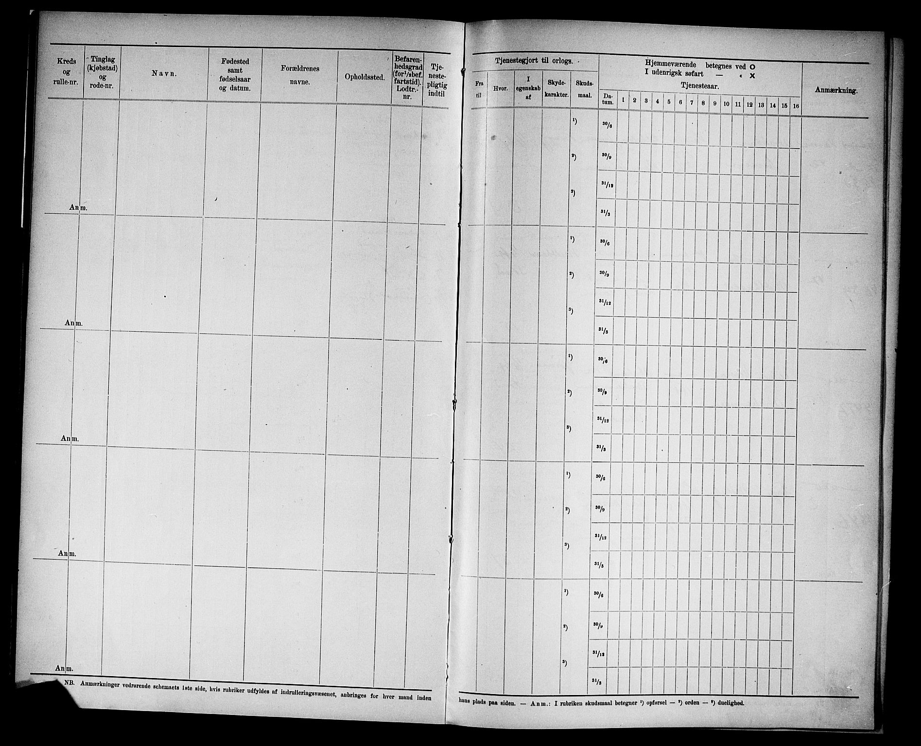 Kristiansand mønstringskrets, AV/SAK-2031-0015/F/Fd/L0009: Rulle sjøvernepliktige, C-9, 1907, s. 14