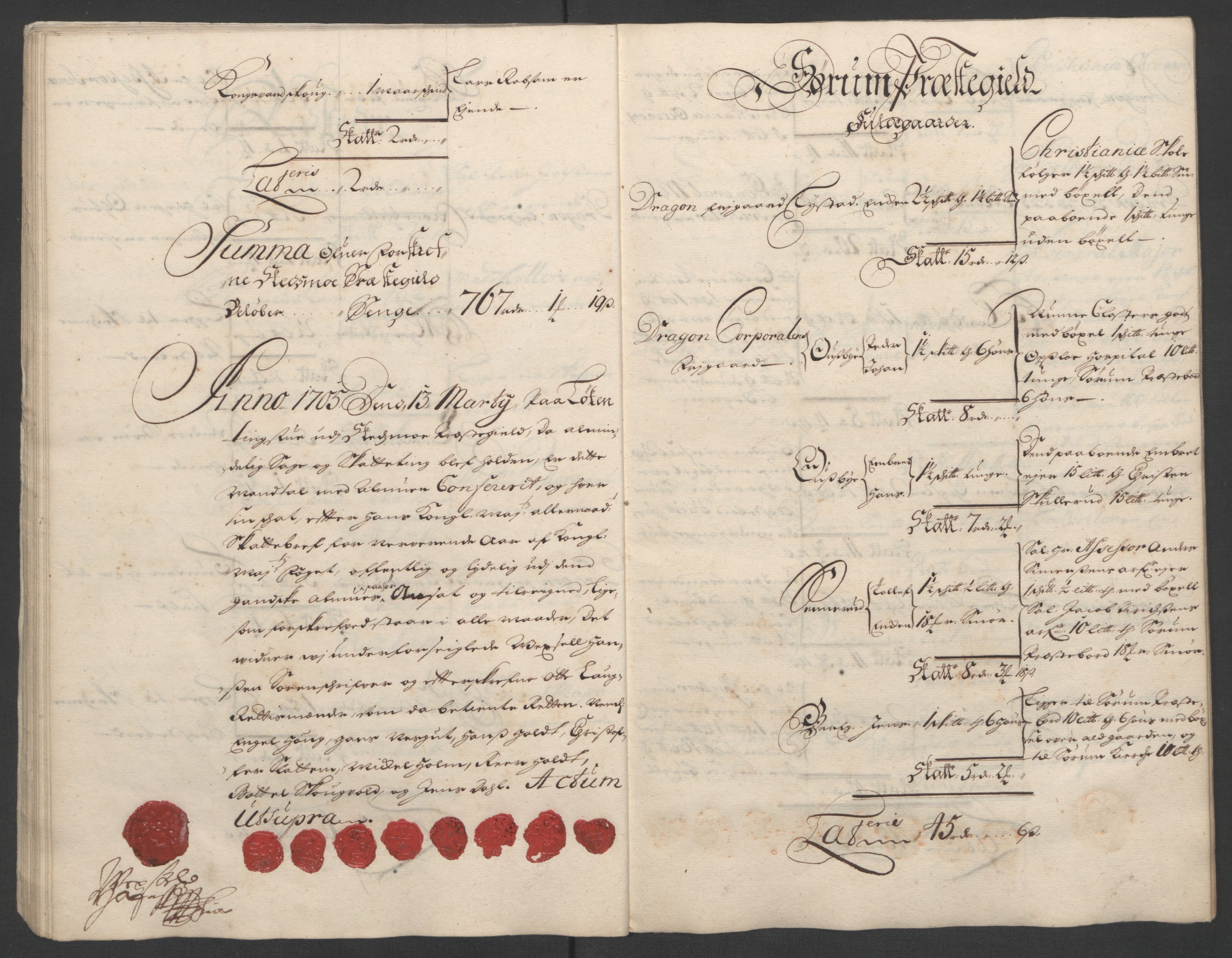 Rentekammeret inntil 1814, Reviderte regnskaper, Fogderegnskap, AV/RA-EA-4092/R11/L0589: Fogderegnskap Nedre Romerike, 1705, s. 48