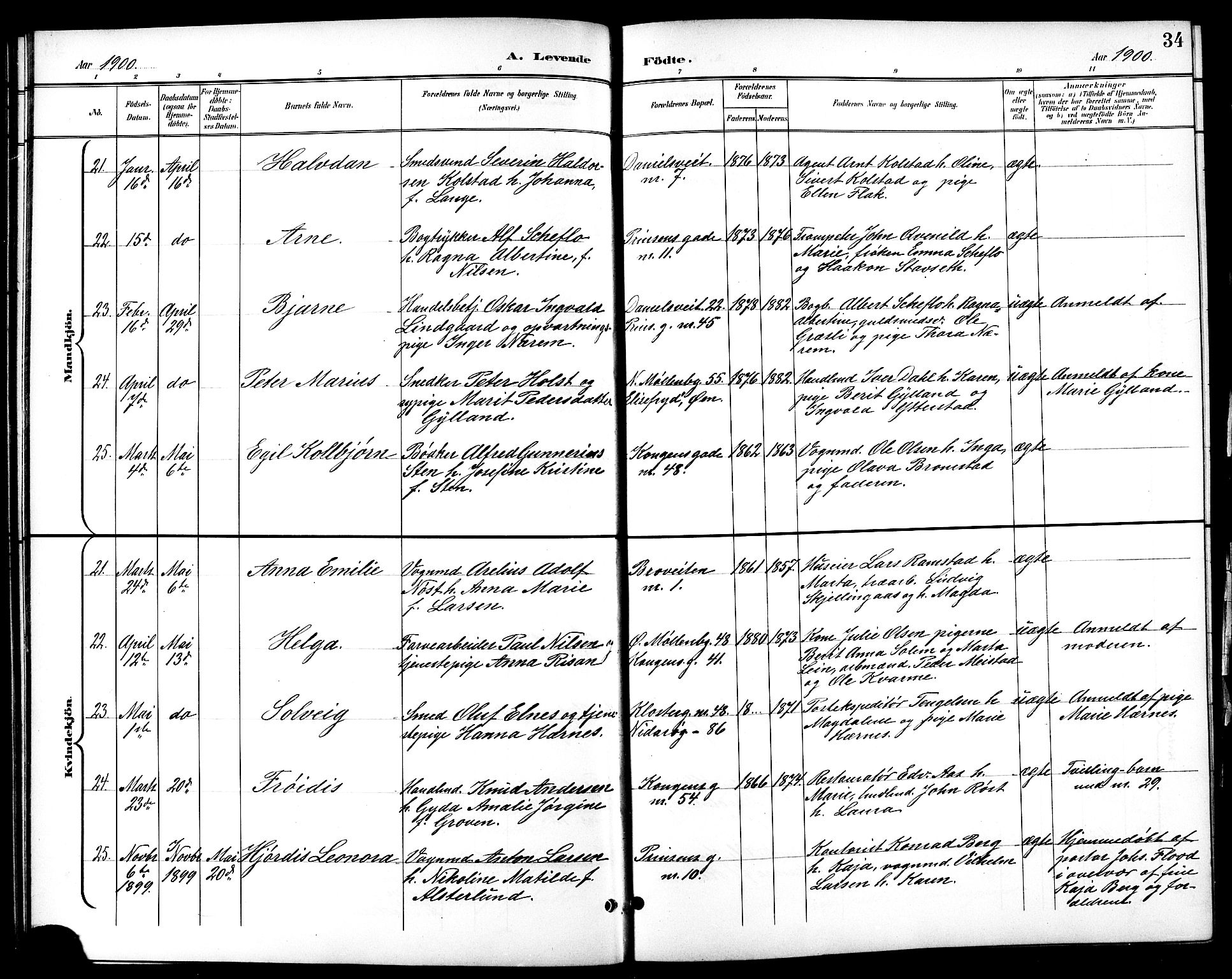 Ministerialprotokoller, klokkerbøker og fødselsregistre - Sør-Trøndelag, AV/SAT-A-1456/601/L0094: Klokkerbok nr. 601C12, 1898-1911, s. 34