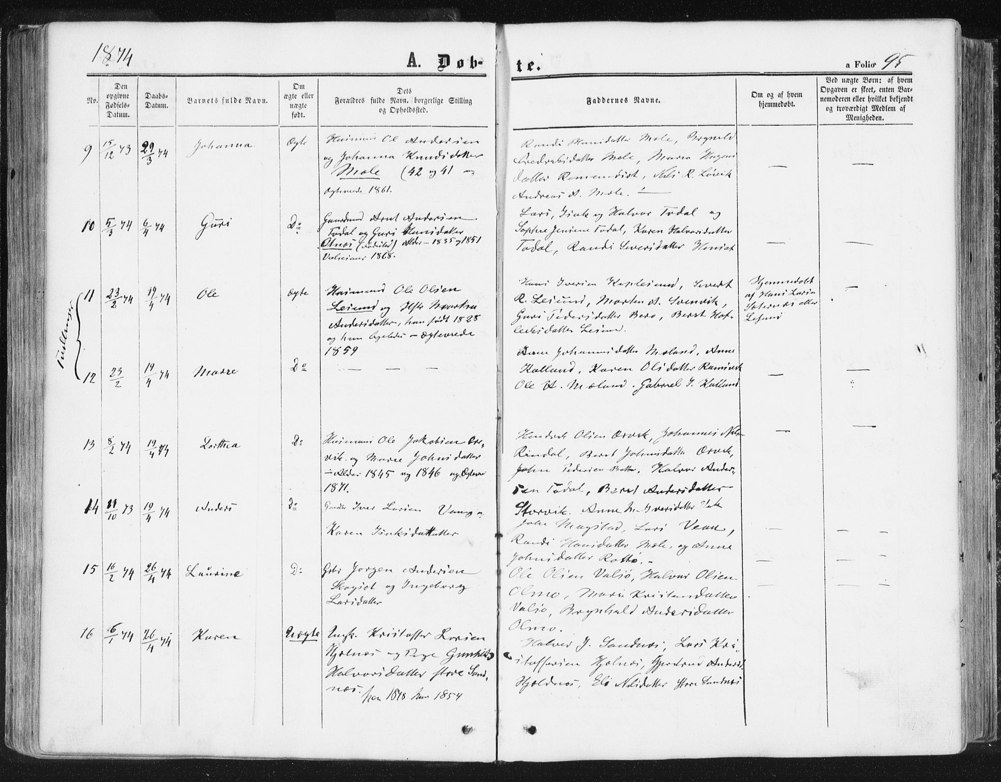 Ministerialprotokoller, klokkerbøker og fødselsregistre - Møre og Romsdal, AV/SAT-A-1454/578/L0905: Ministerialbok nr. 578A04, 1859-1877, s. 95