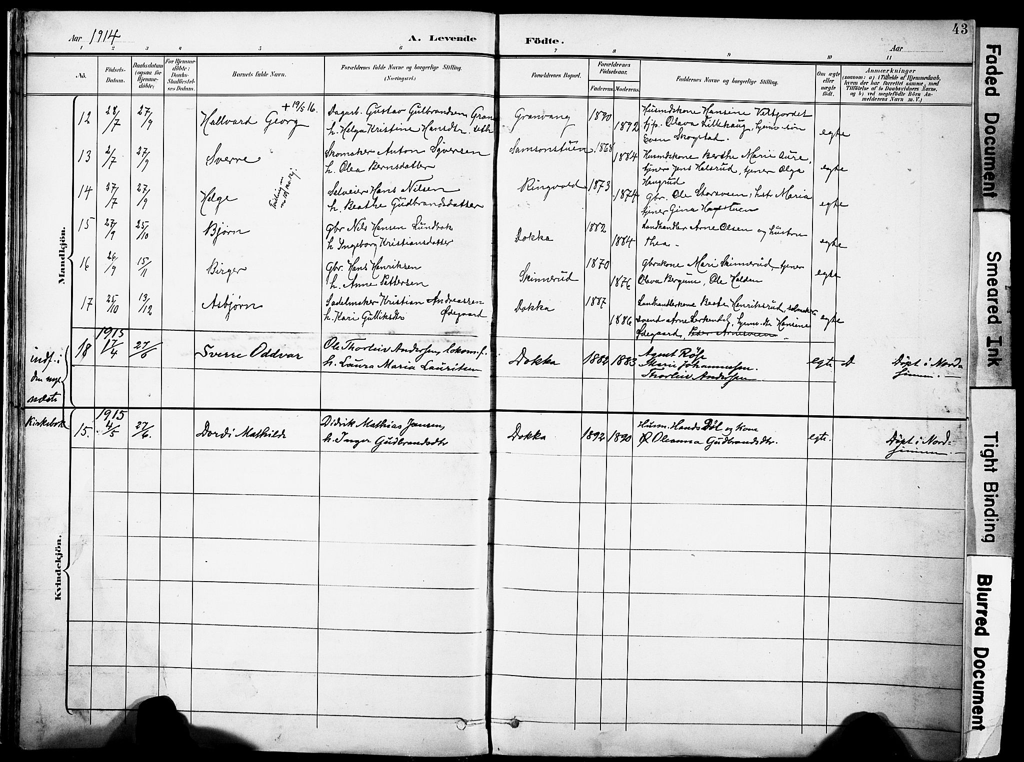 Nordre Land prestekontor, AV/SAH-PREST-124/H/Ha/Haa/L0006: Ministerialbok nr. 6, 1897-1914, s. 43