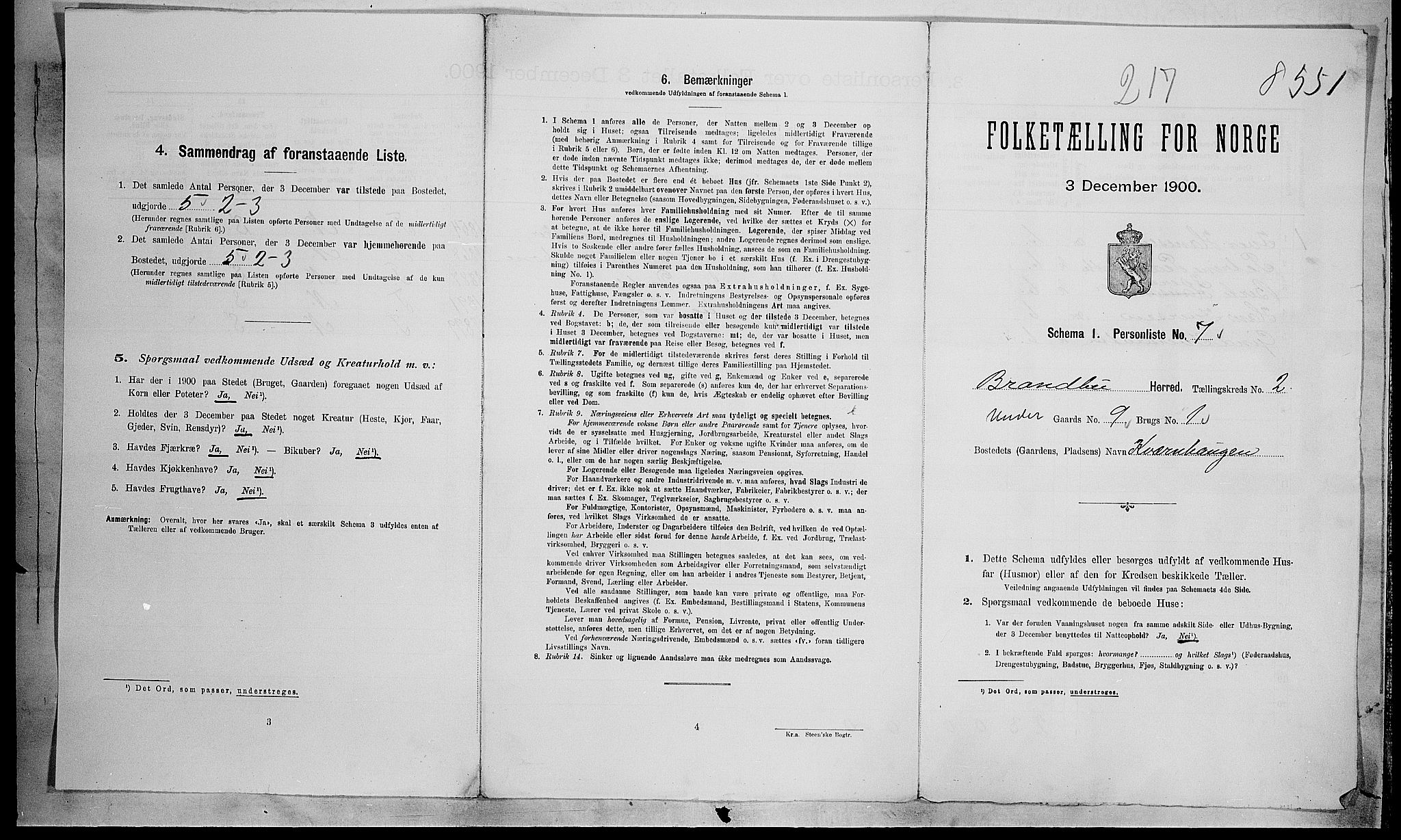 SAH, Folketelling 1900 for 0535 Brandbu herred, 1900, s. 133