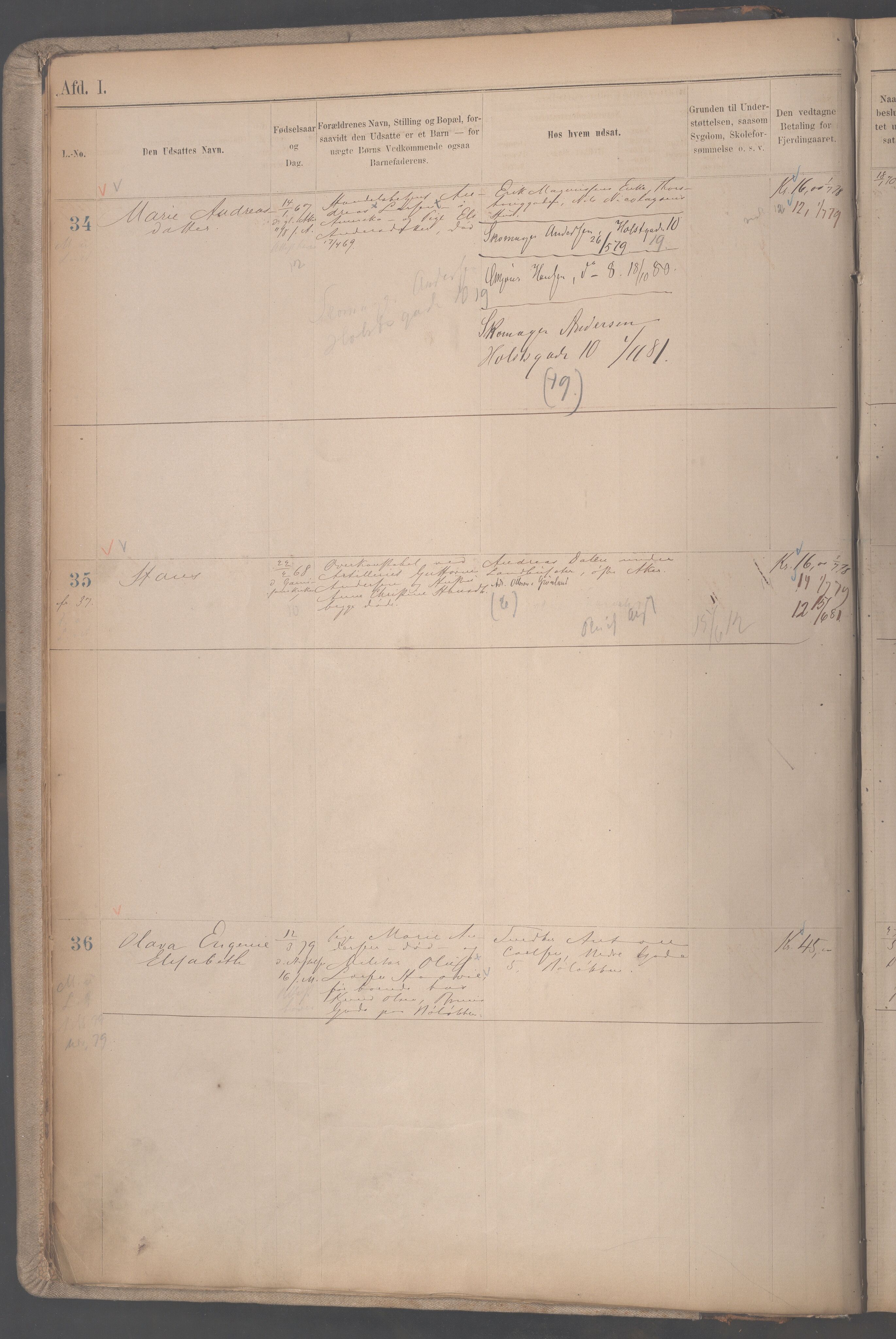 Fattigvesenet, OBA/A-20045/H/Hb/L0002: Manntallsprotokoll. Mnr. 1-665, 1879-1887, s. 10a