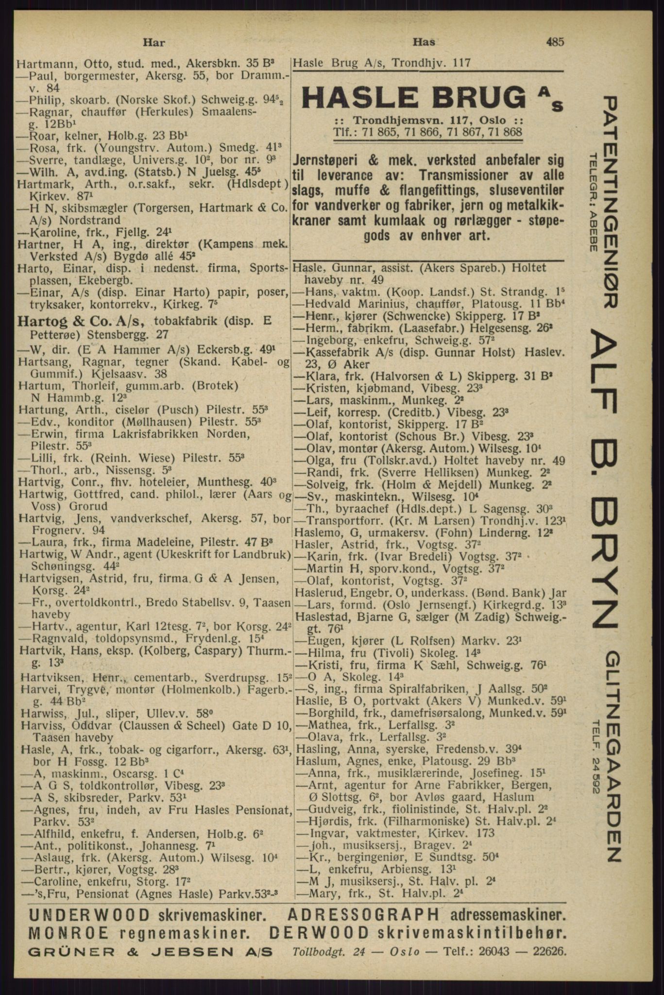 Kristiania/Oslo adressebok, PUBL/-, 1929, s. 485