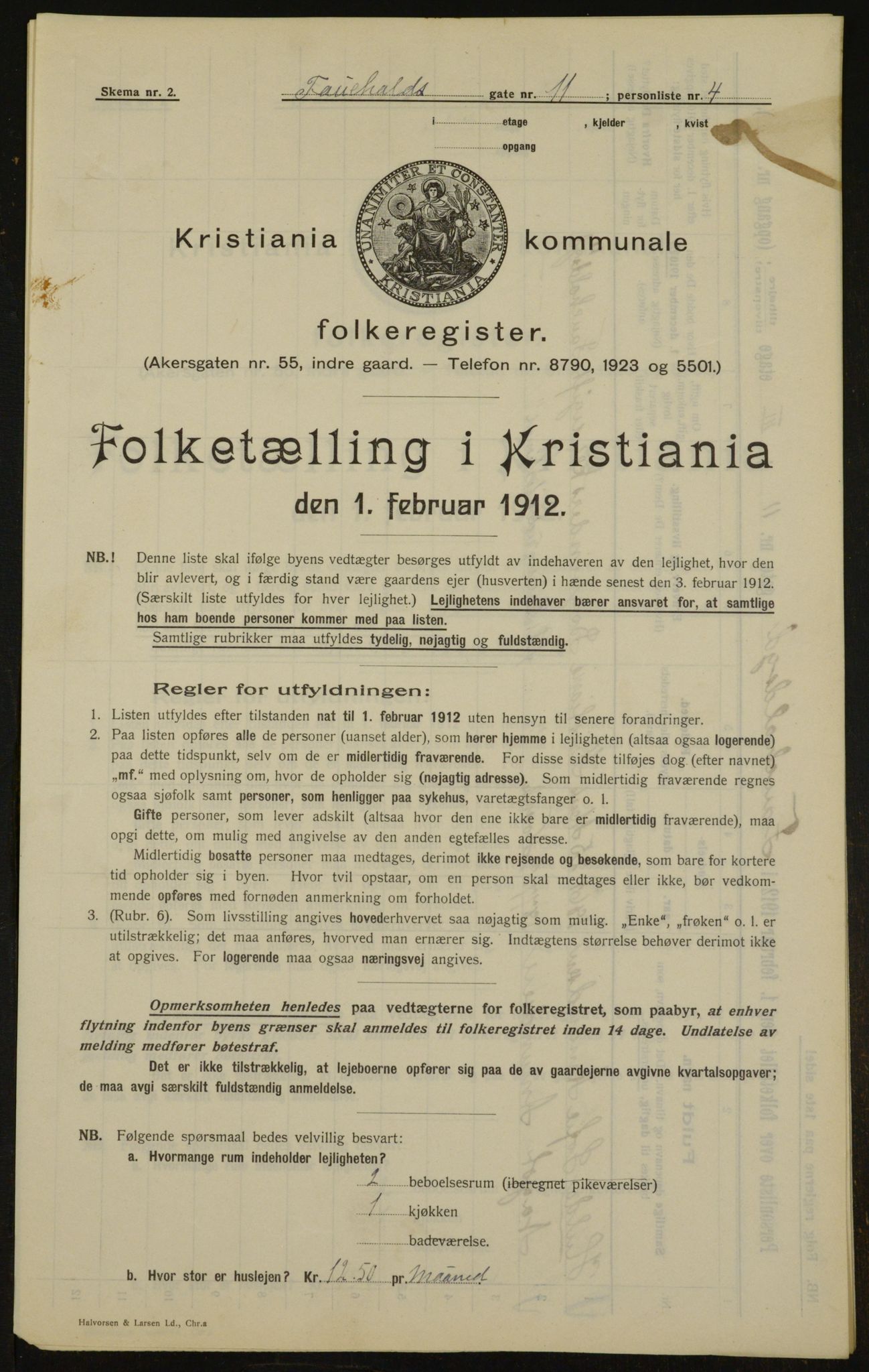 OBA, Kommunal folketelling 1.2.1912 for Kristiania, 1912, s. 23931