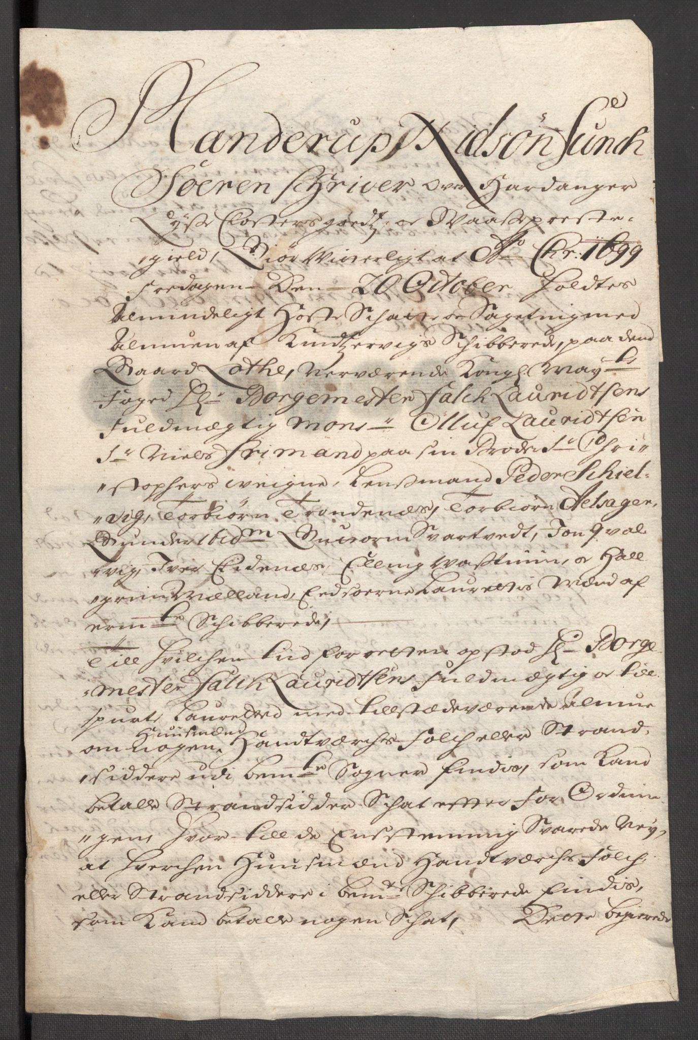 Rentekammeret inntil 1814, Reviderte regnskaper, Fogderegnskap, RA/EA-4092/R48/L2978: Fogderegnskap Sunnhordland og Hardanger, 1699, s. 203