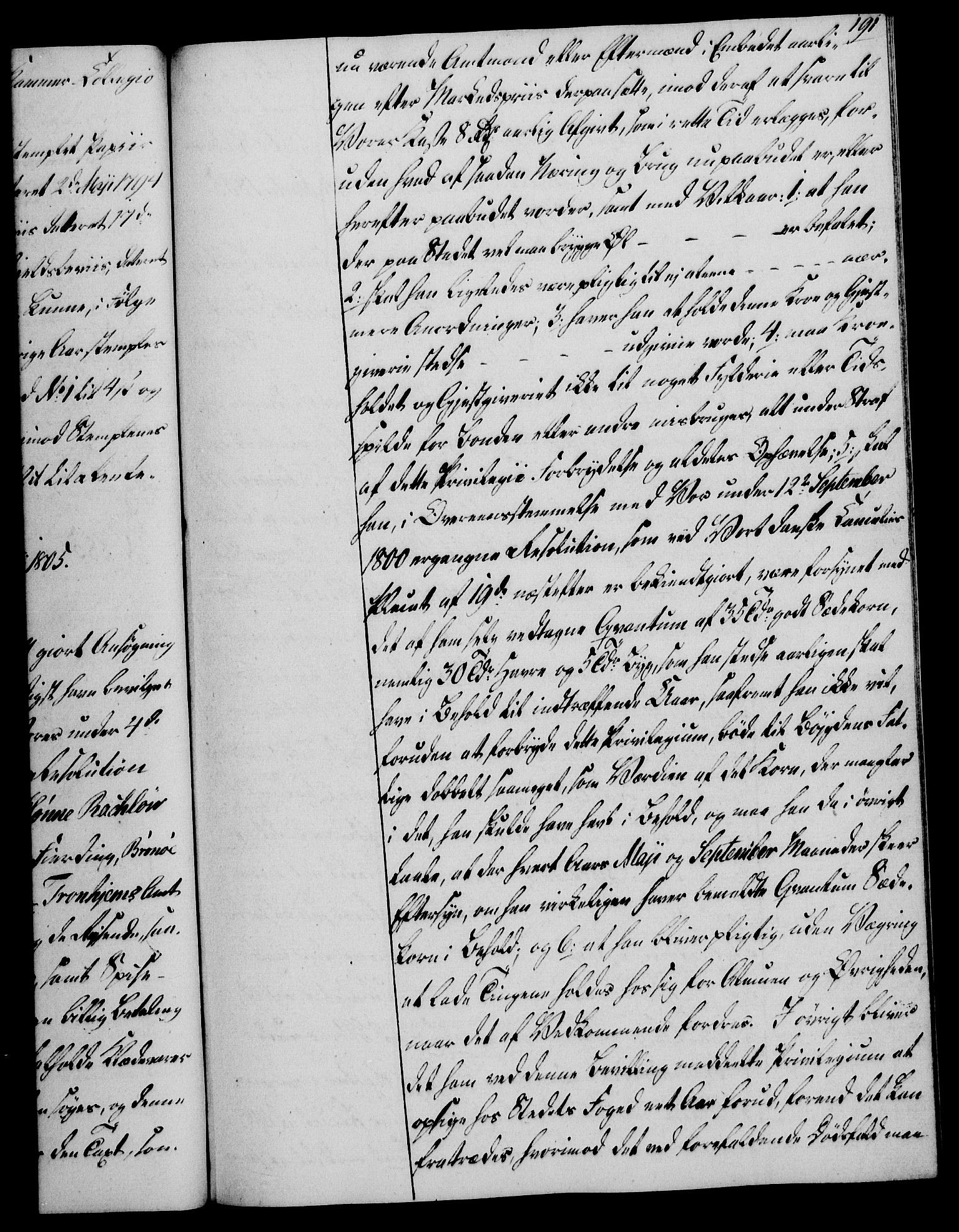 Rentekammeret, Kammerkanselliet, RA/EA-3111/G/Gg/Gga/L0018: Norsk ekspedisjonsprotokoll med register (merket RK 53.18), 1804-1806, s. 191