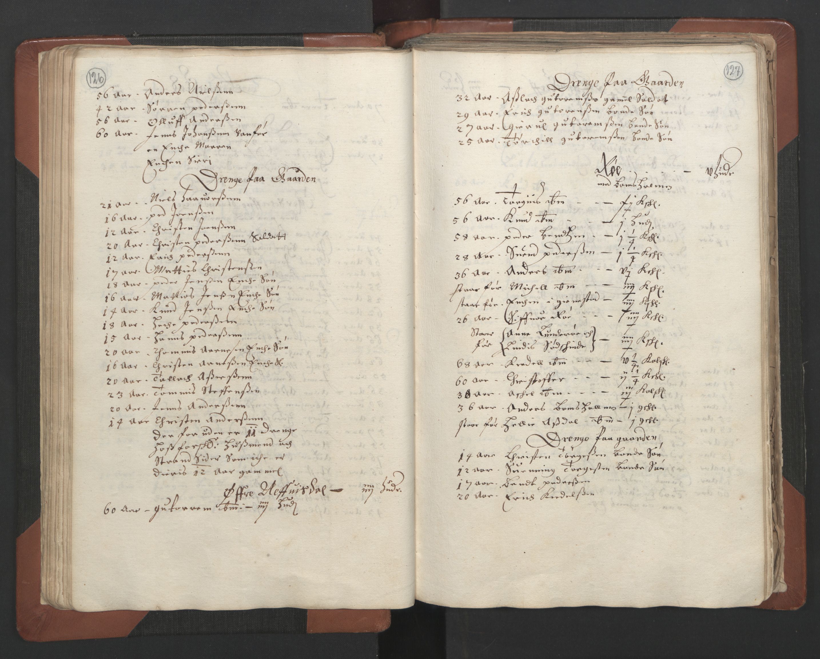 RA, Fogdenes og sorenskrivernes manntall 1664-1666, nr. 7: Nedenes fogderi, 1664-1666, s. 126-127