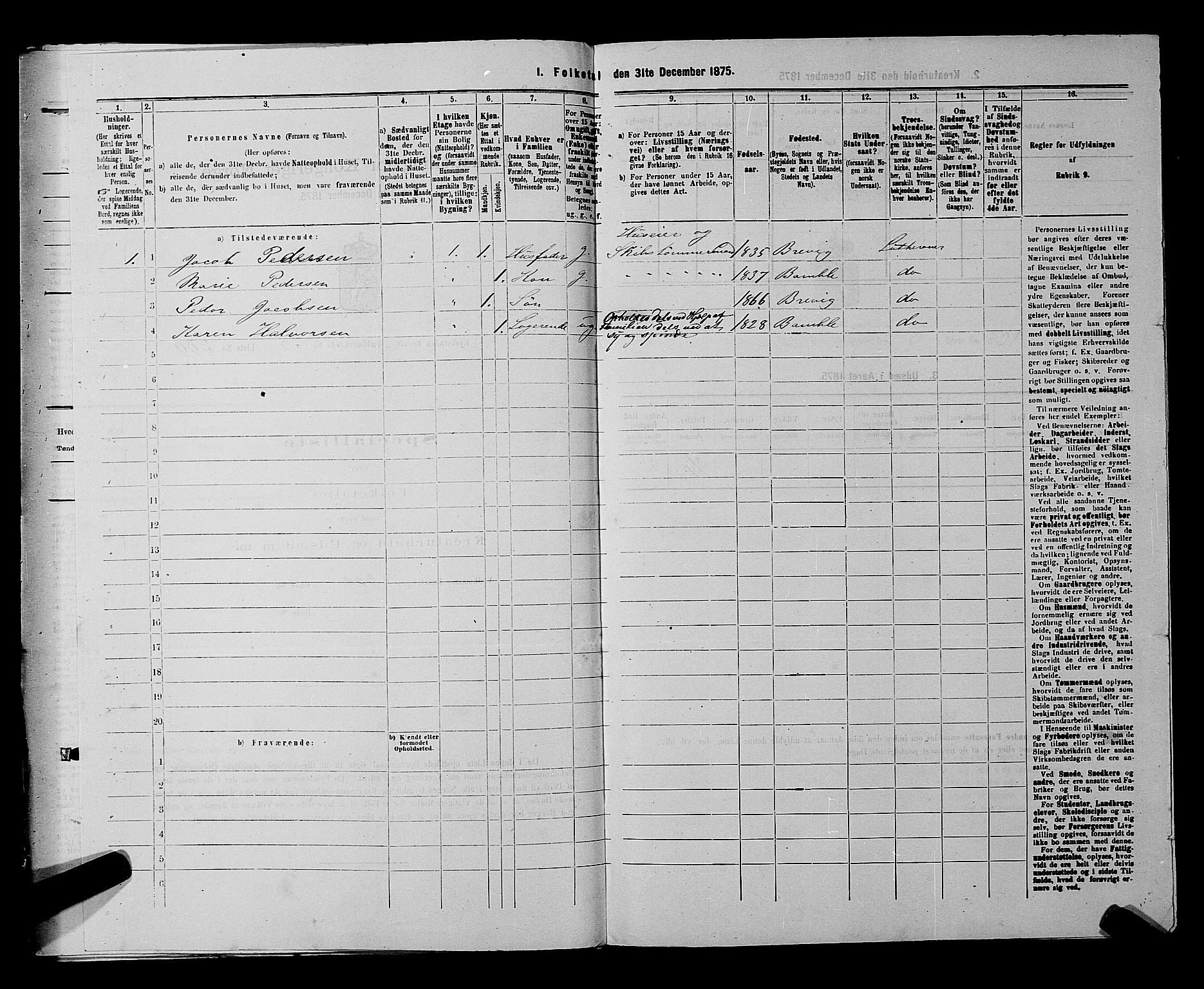 SAKO, Folketelling 1875 for 0804P Brevik prestegjeld, 1875, s. 691