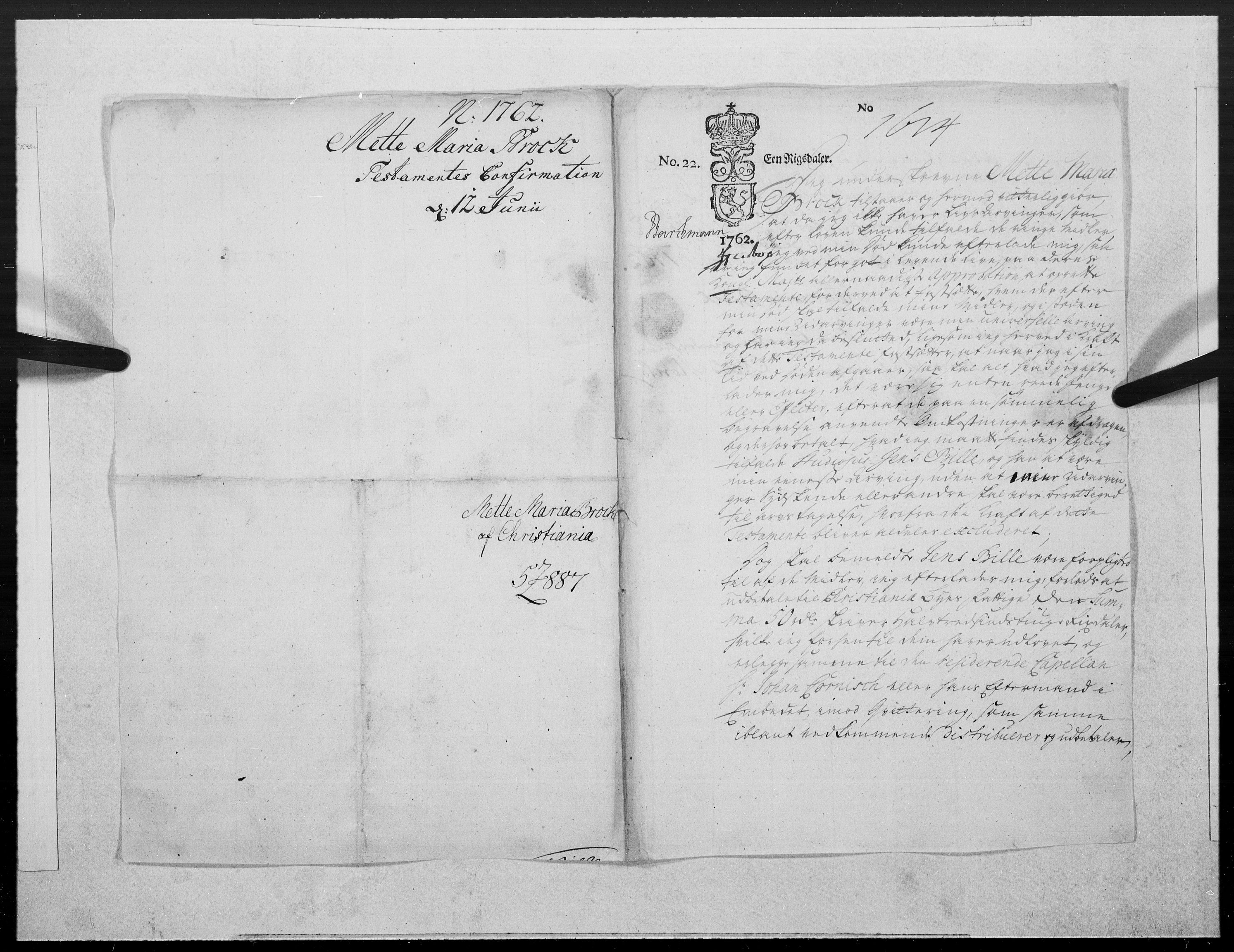 Danske Kanselli 1572-1799, RA/EA-3023/F/Fc/Fcc/Fcca/L0183: Norske innlegg 1572-1799, 1762, s. 394