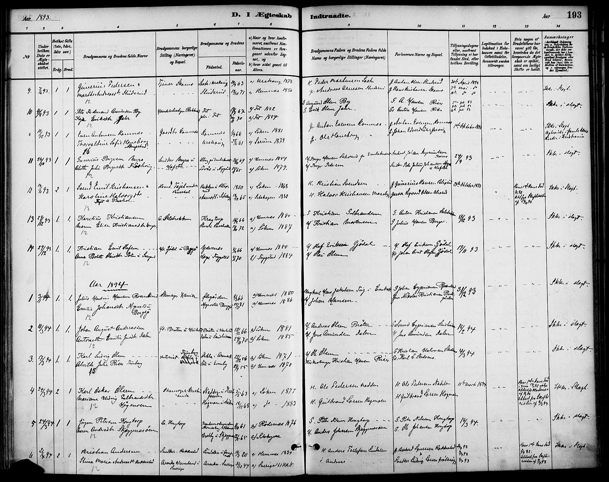 Høland prestekontor Kirkebøker, AV/SAO-A-10346a/F/Fa/L0013: Ministerialbok nr. I 13, 1880-1897, s. 193