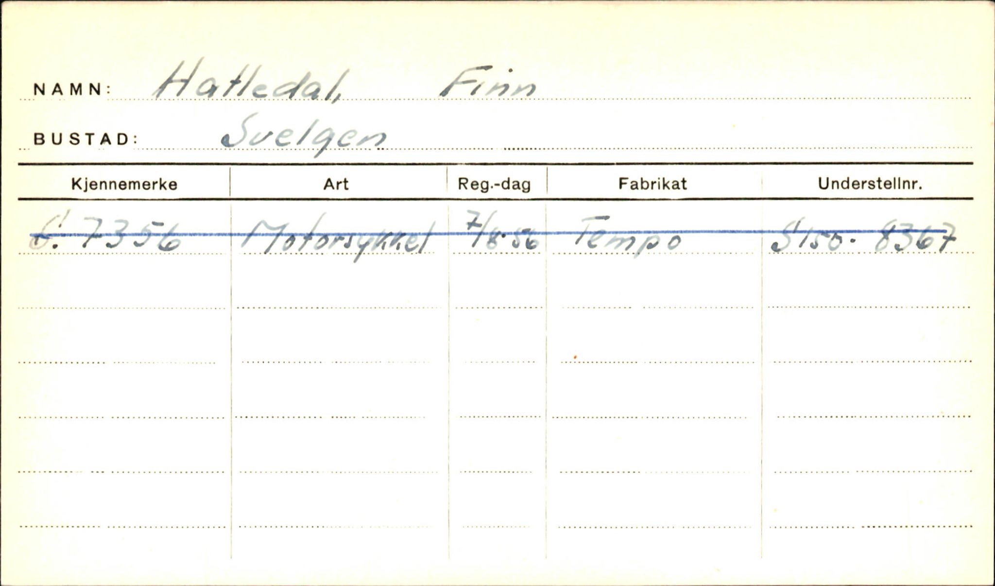 Statens vegvesen, Sogn og Fjordane vegkontor, SAB/A-5301/4/F/L0001A: Eigarregister Fjordane til 1.6.1961, 1930-1961, s. 133