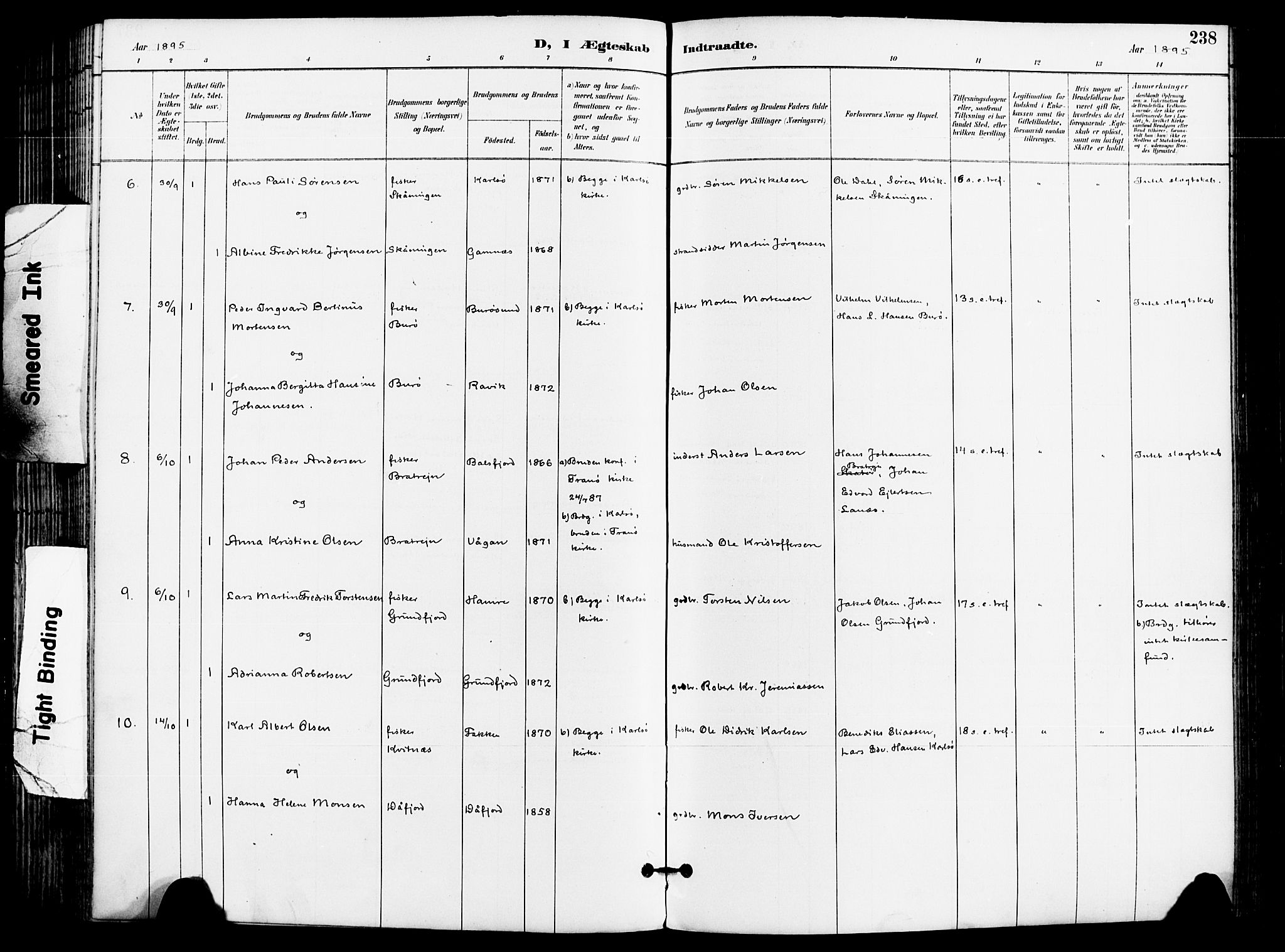 Karlsøy sokneprestembete, AV/SATØ-S-1299/H/Ha/Haa/L0007kirke: Ministerialbok nr. 7, 1891-1902, s. 238