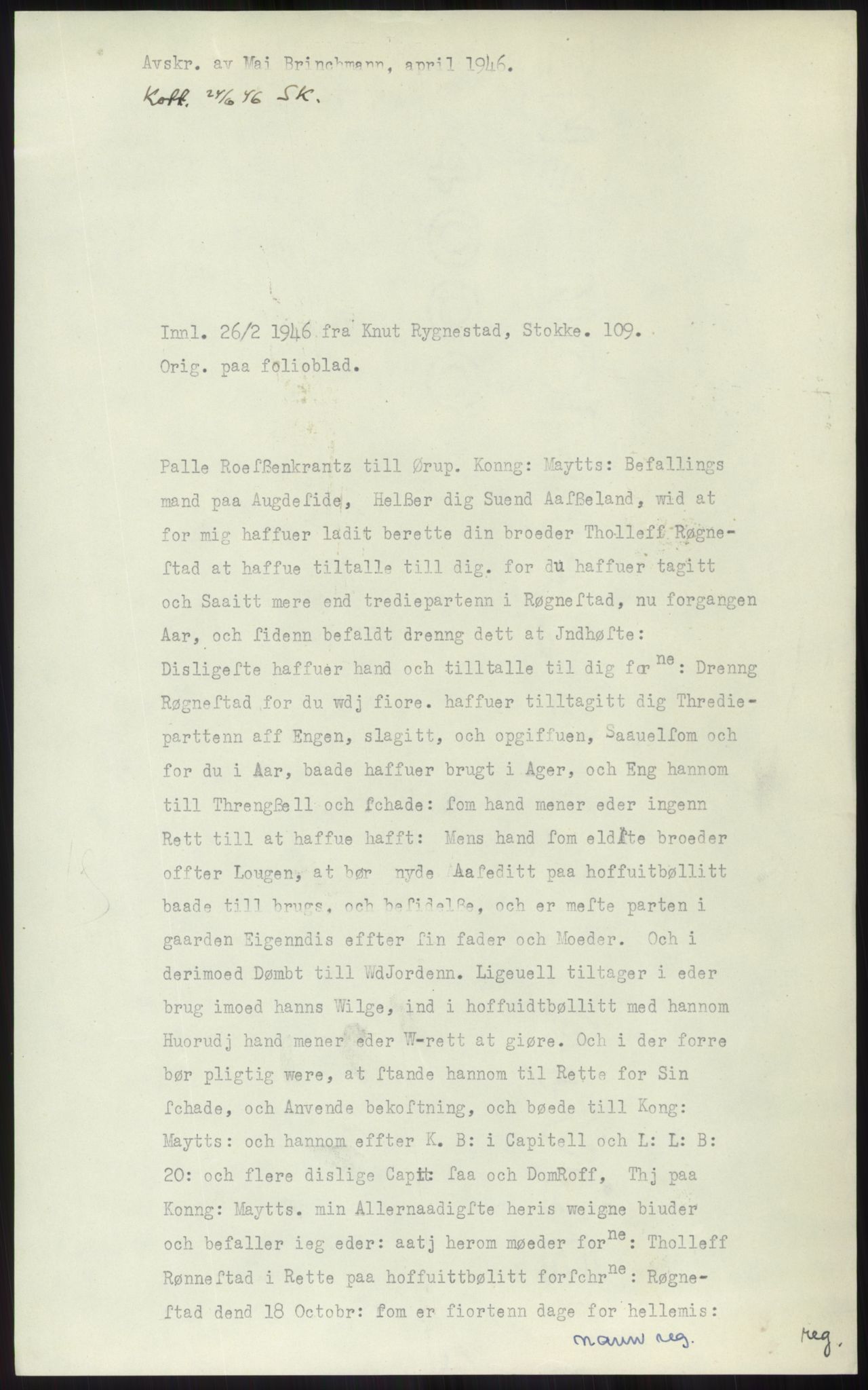 Samlinger til kildeutgivelse, Diplomavskriftsamlingen, AV/RA-EA-4053/H/Ha, s. 1455