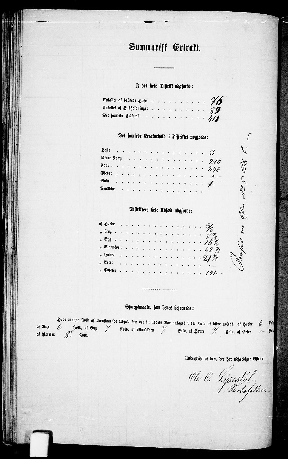 RA, Folketelling 1865 for 1029P Sør-Audnedal prestegjeld, 1865, s. 76