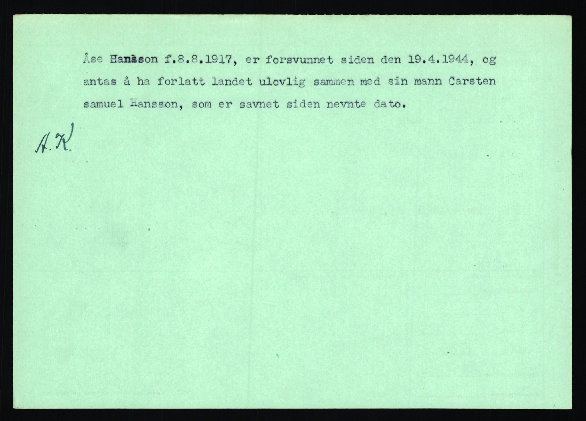 Statspolitiet - Hovedkontoret / Osloavdelingen, AV/RA-S-1329/C/Ca/L0006: Hanche - Hokstvedt, 1943-1945, s. 1713