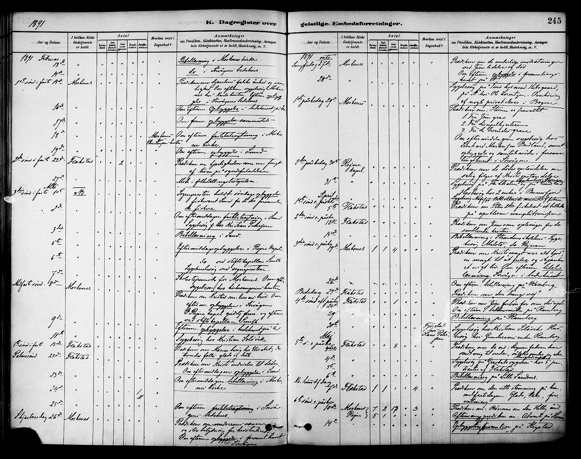 Ministerialprotokoller, klokkerbøker og fødselsregistre - Nordland, AV/SAT-A-1459/885/L1204: Ministerialbok nr. 885A05, 1878-1892, s. 245