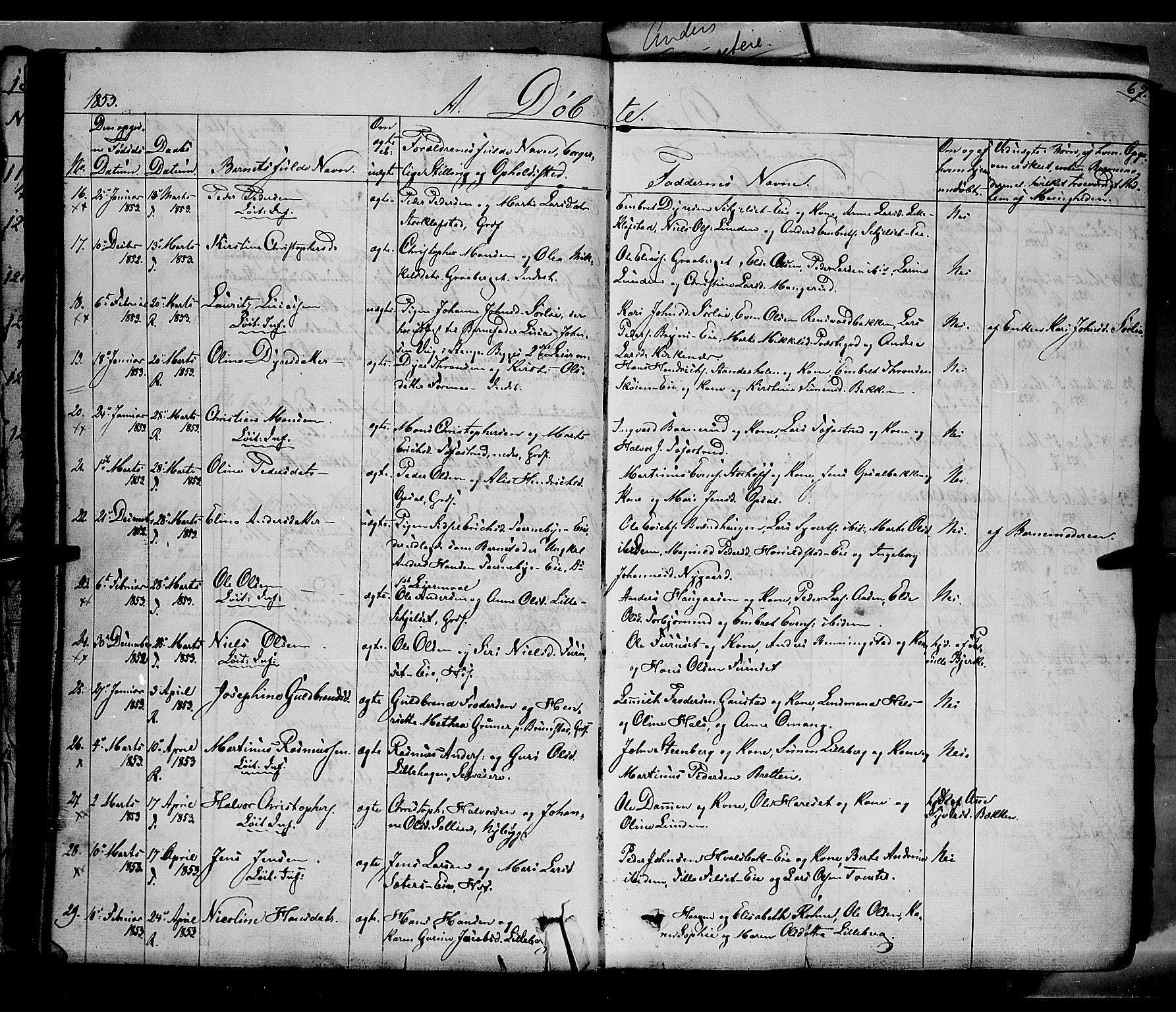 Romedal prestekontor, AV/SAH-PREST-004/K/L0004: Ministerialbok nr. 4, 1847-1861, s. 67
