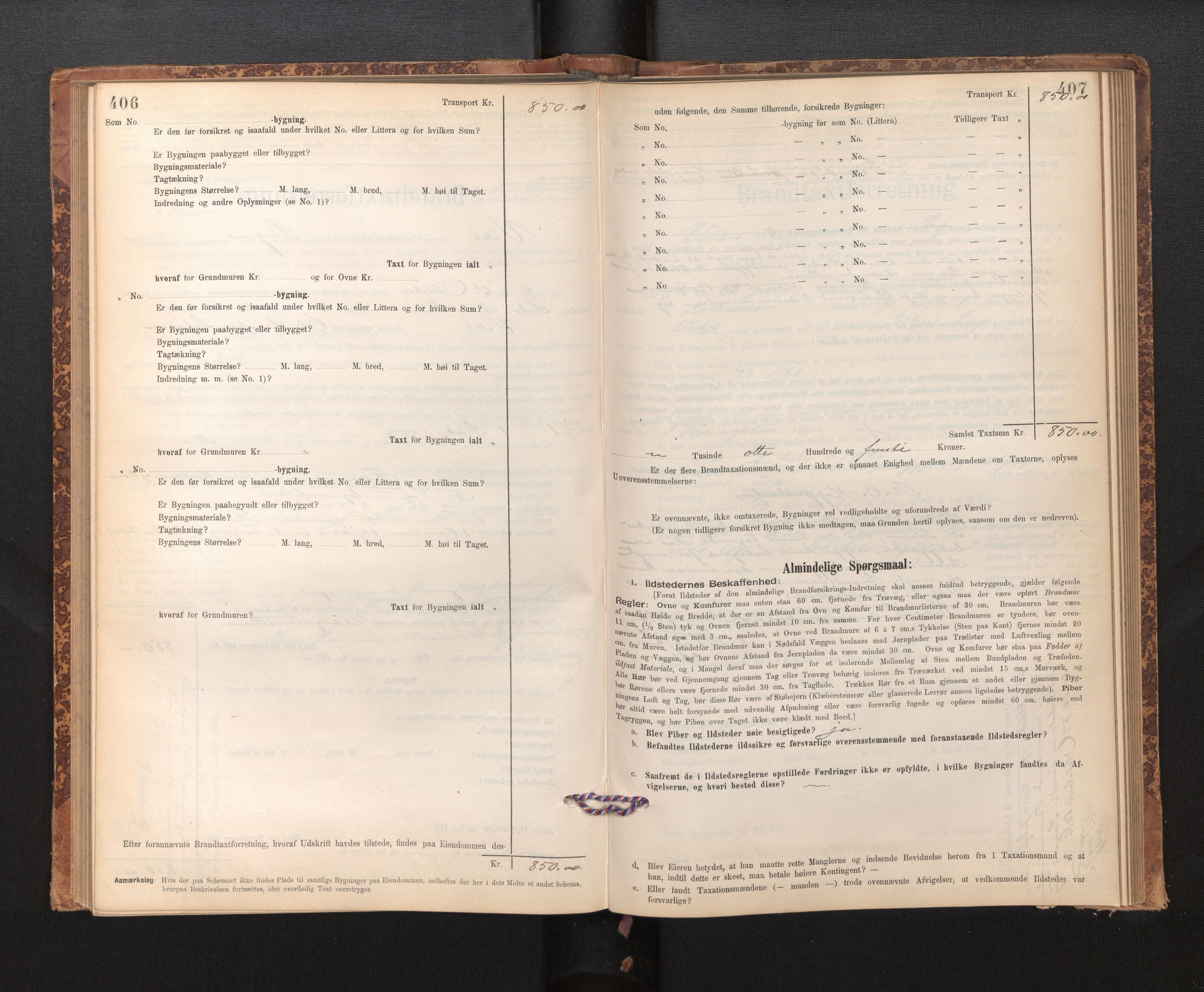 Lensmannen i Vik, AV/SAB-A-30301/0012/L0006: Branntakstprotokoll, skjematakst, 1896-1949, s. 406-407