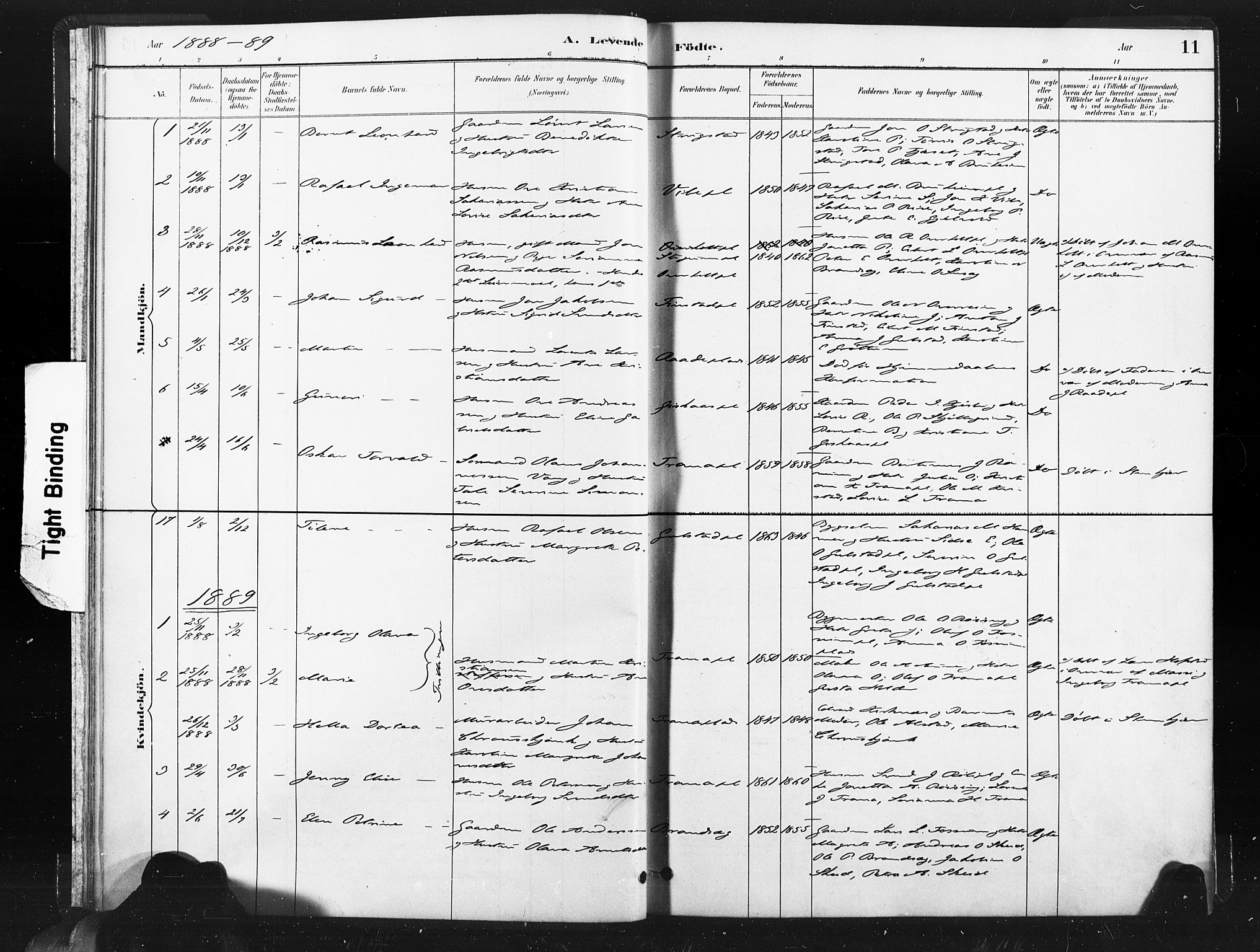 Ministerialprotokoller, klokkerbøker og fødselsregistre - Nord-Trøndelag, SAT/A-1458/736/L0361: Ministerialbok nr. 736A01, 1884-1906, s. 11