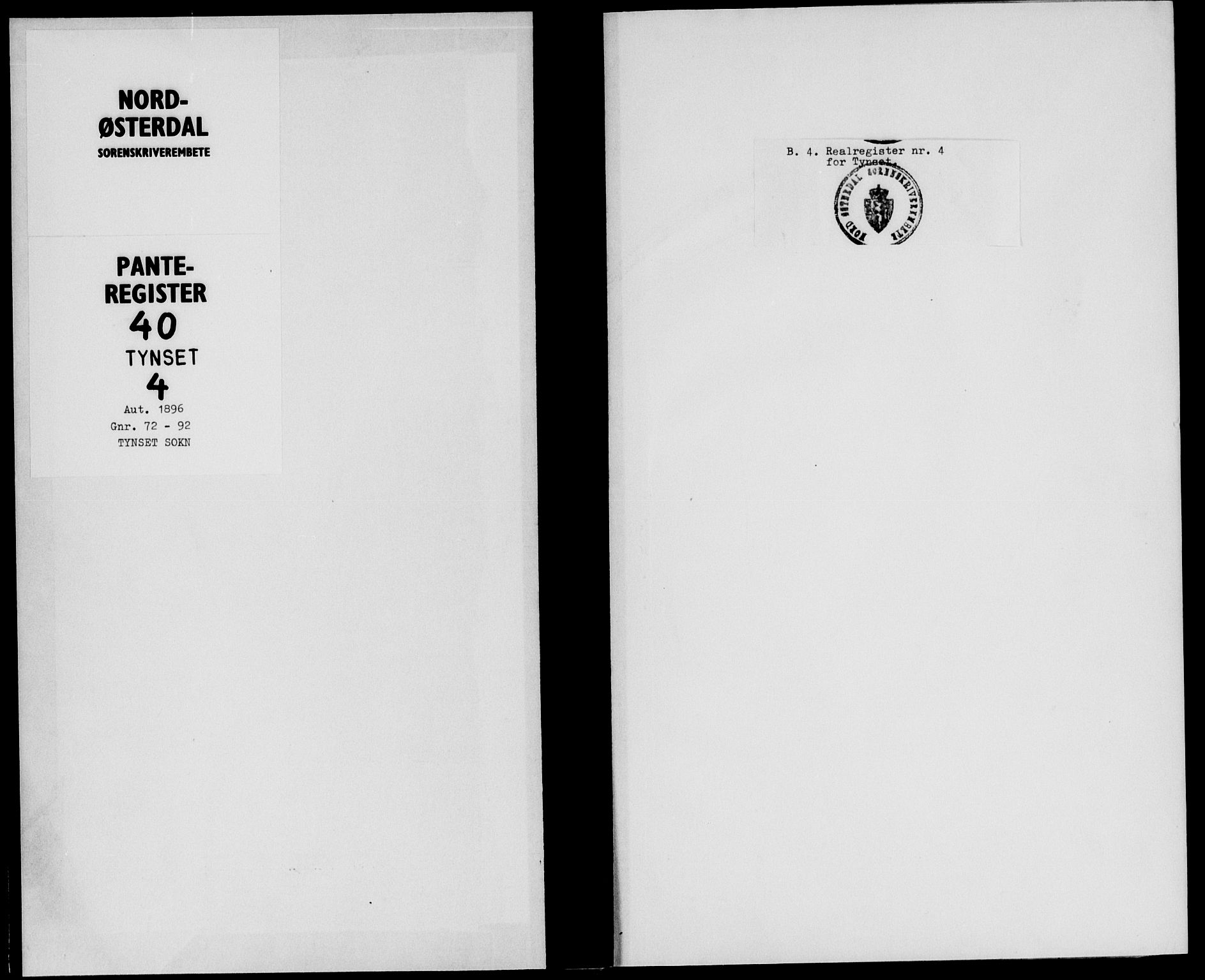 Nord-Østerdal tingrett, SAH/TING-020/H/Ha/Hag/L0040: Panteregister nr. 4, 1896