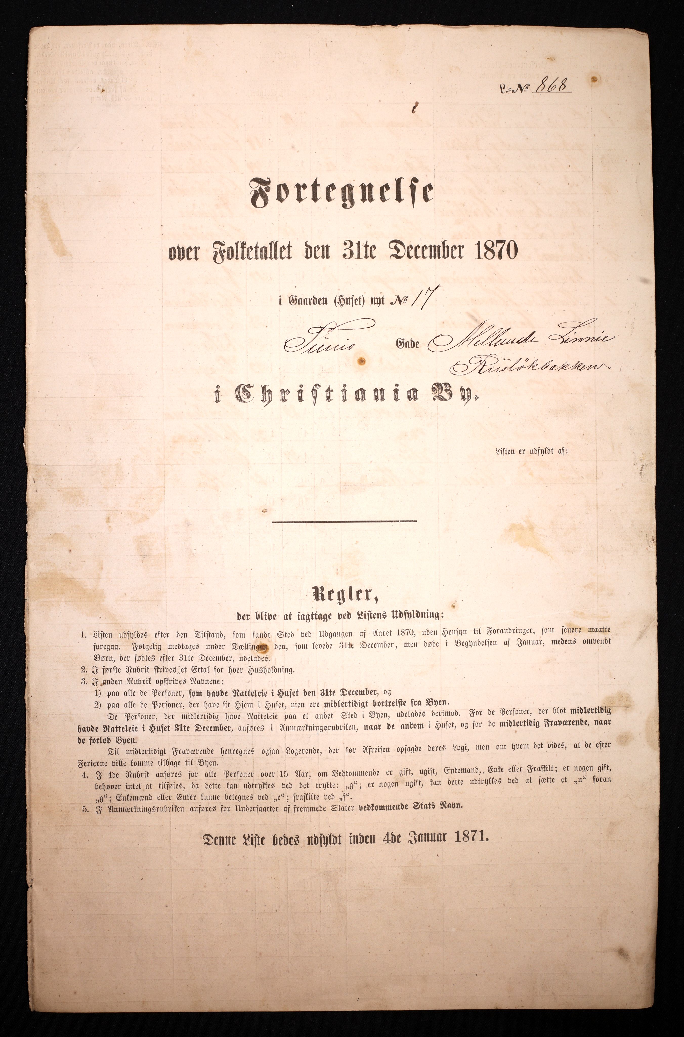 RA, Folketelling 1870 for 0301 Kristiania kjøpstad, 1870, s. 4429