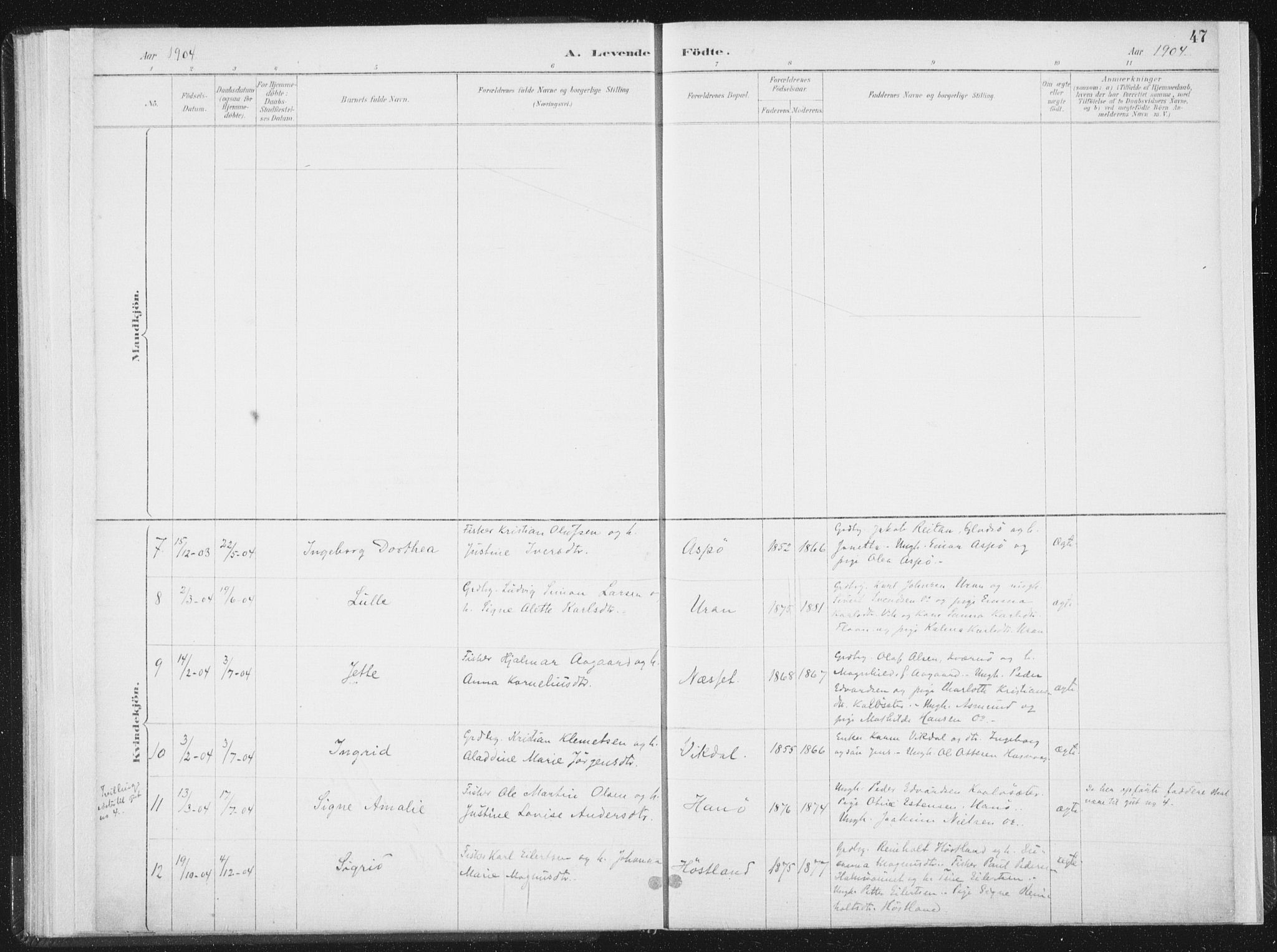 Ministerialprotokoller, klokkerbøker og fødselsregistre - Nord-Trøndelag, SAT/A-1458/771/L0597: Ministerialbok nr. 771A04, 1885-1910, s. 47