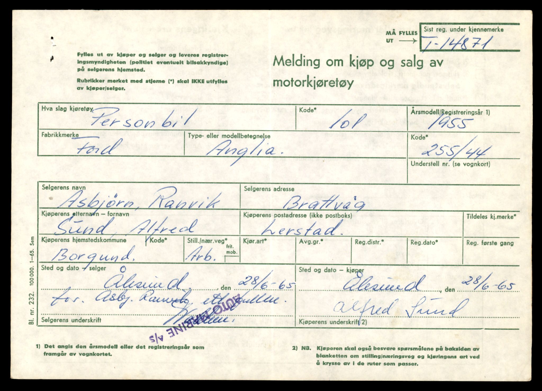 Møre og Romsdal vegkontor - Ålesund trafikkstasjon, AV/SAT-A-4099/F/Fe/L0049: Registreringskort for kjøretøy T 14864 - T 18613, 1927-1998, s. 177
