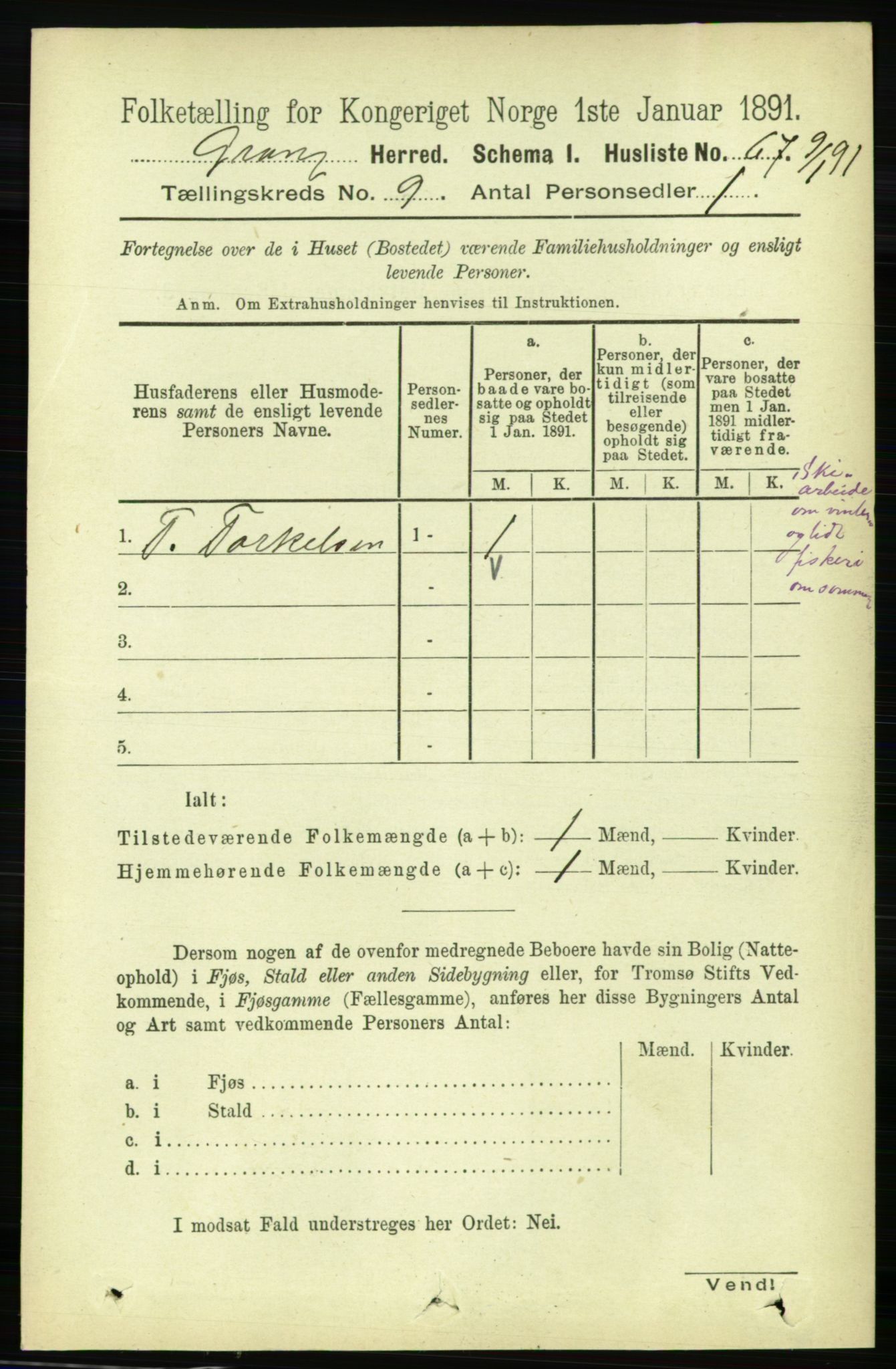 RA, Folketelling 1891 for 1742 Grong herred, 1891, s. 3135