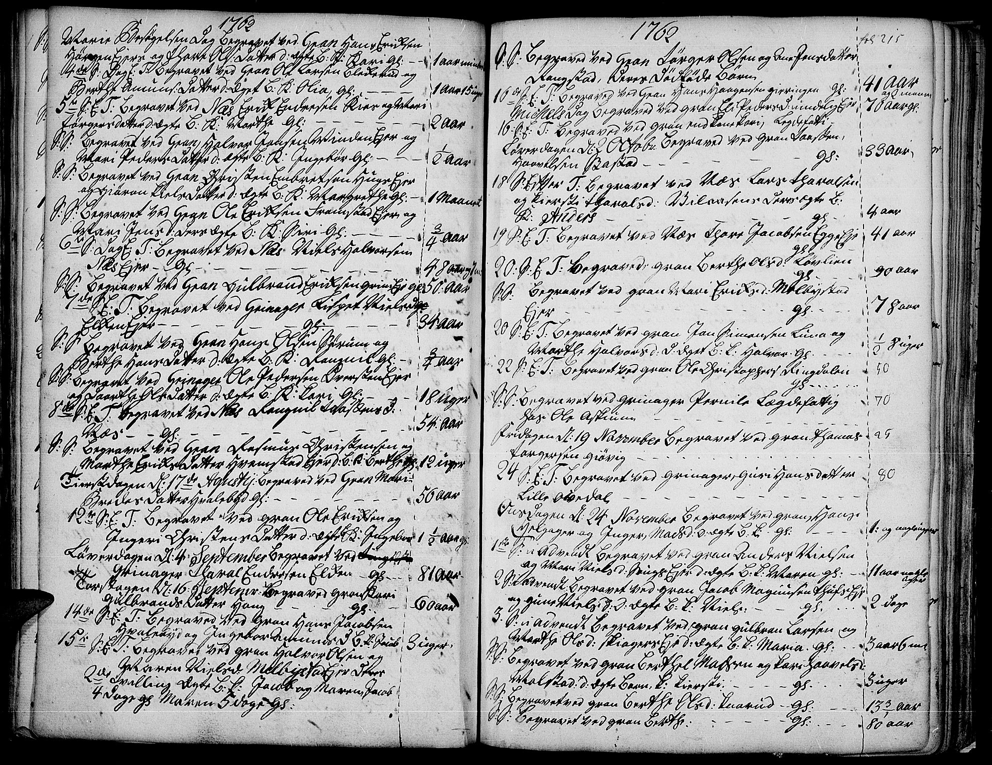 SAH, Gran prestekontor, Ministerialbok nr. 4, 1759-1775, s. 215