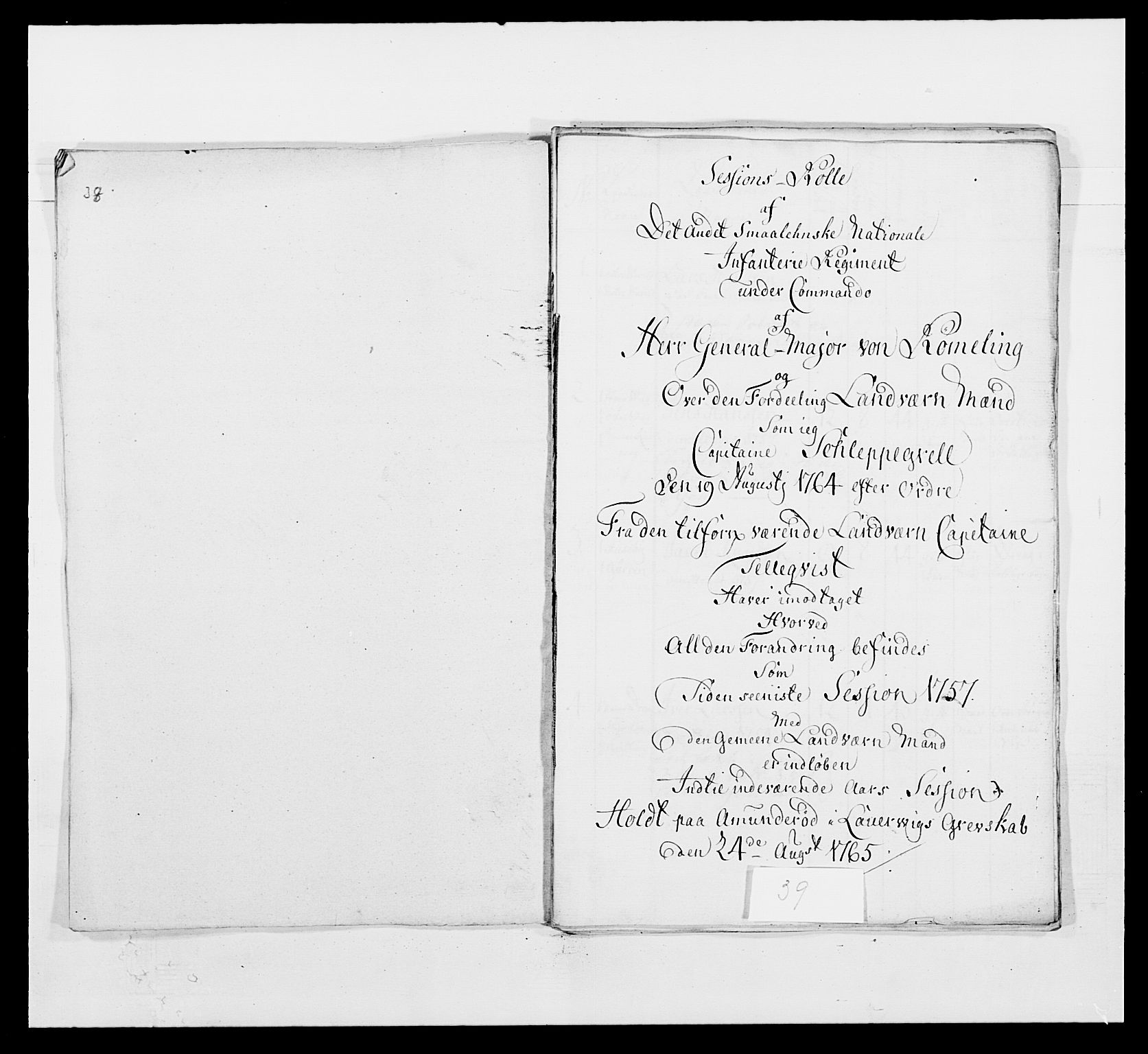 Kommanderende general (KG I) med Det norske krigsdirektorium, AV/RA-EA-5419/E/Ea/L0497: 2. Smålenske regiment, 1748-1765, s. 536