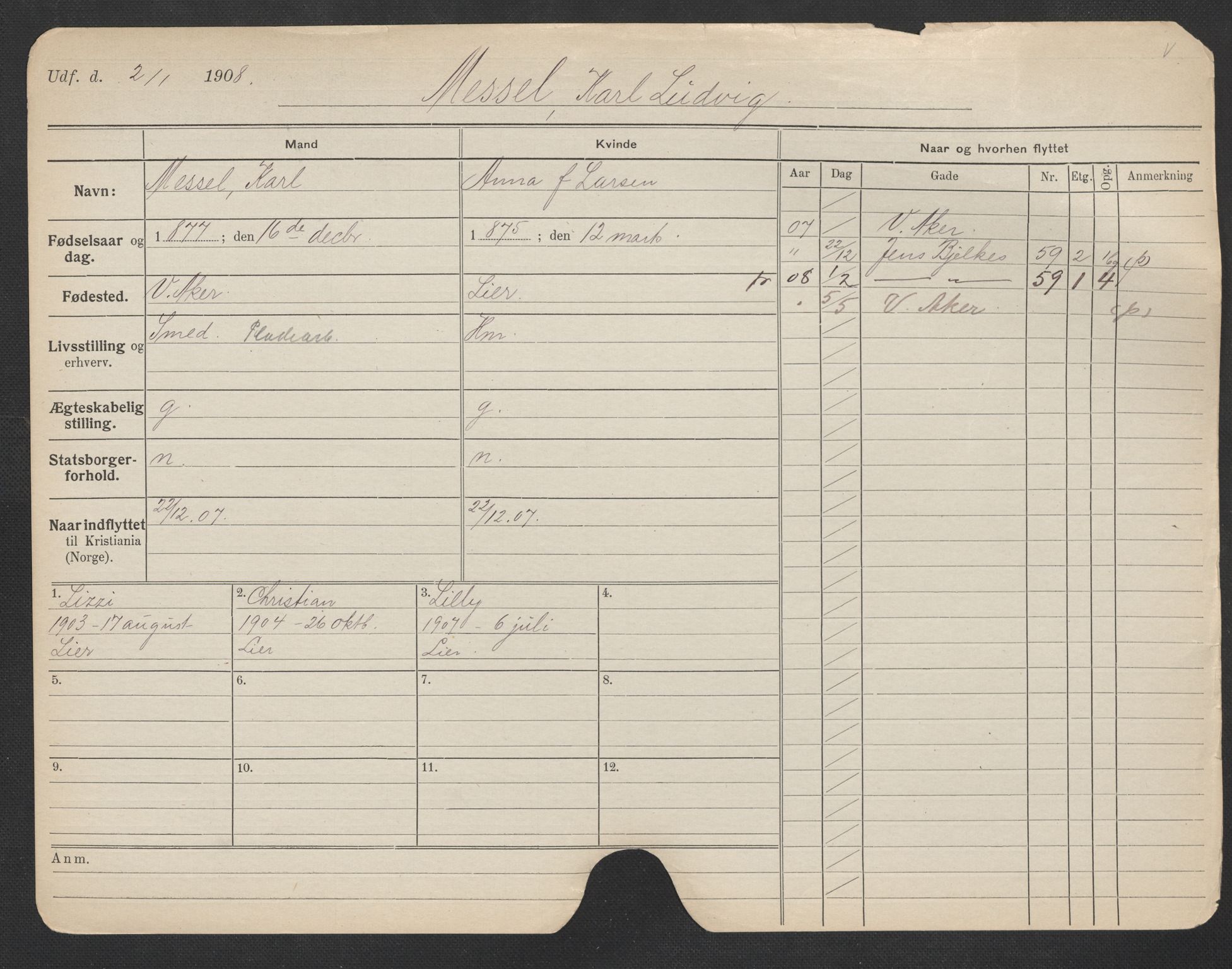 Oslo folkeregister, Registerkort, AV/SAO-A-11715/F/Fa/Fac/L0007: Menn, 1906-1914, s. 725a