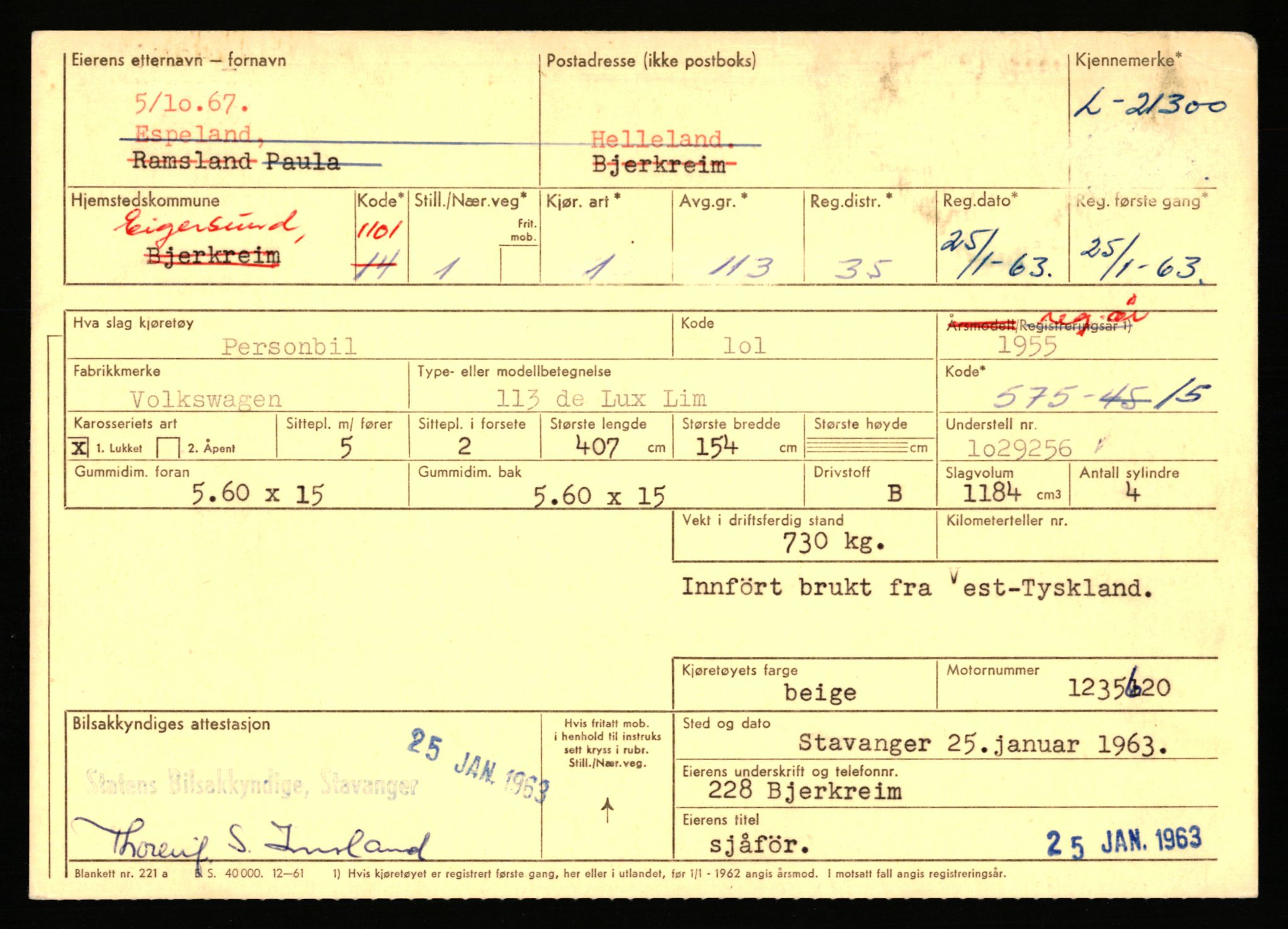 Stavanger trafikkstasjon, SAST/A-101942/0/F/L0037: L-20500 - L-21499, 1930-1971, s. 2013