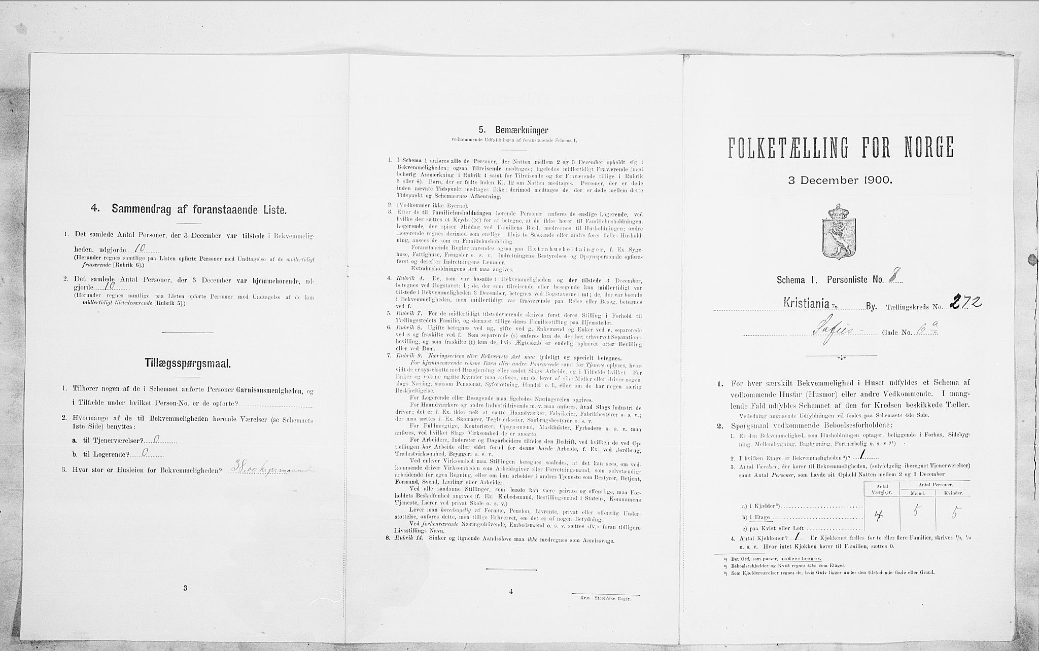 SAO, Folketelling 1900 for 0301 Kristiania kjøpstad, 1900, s. 87877
