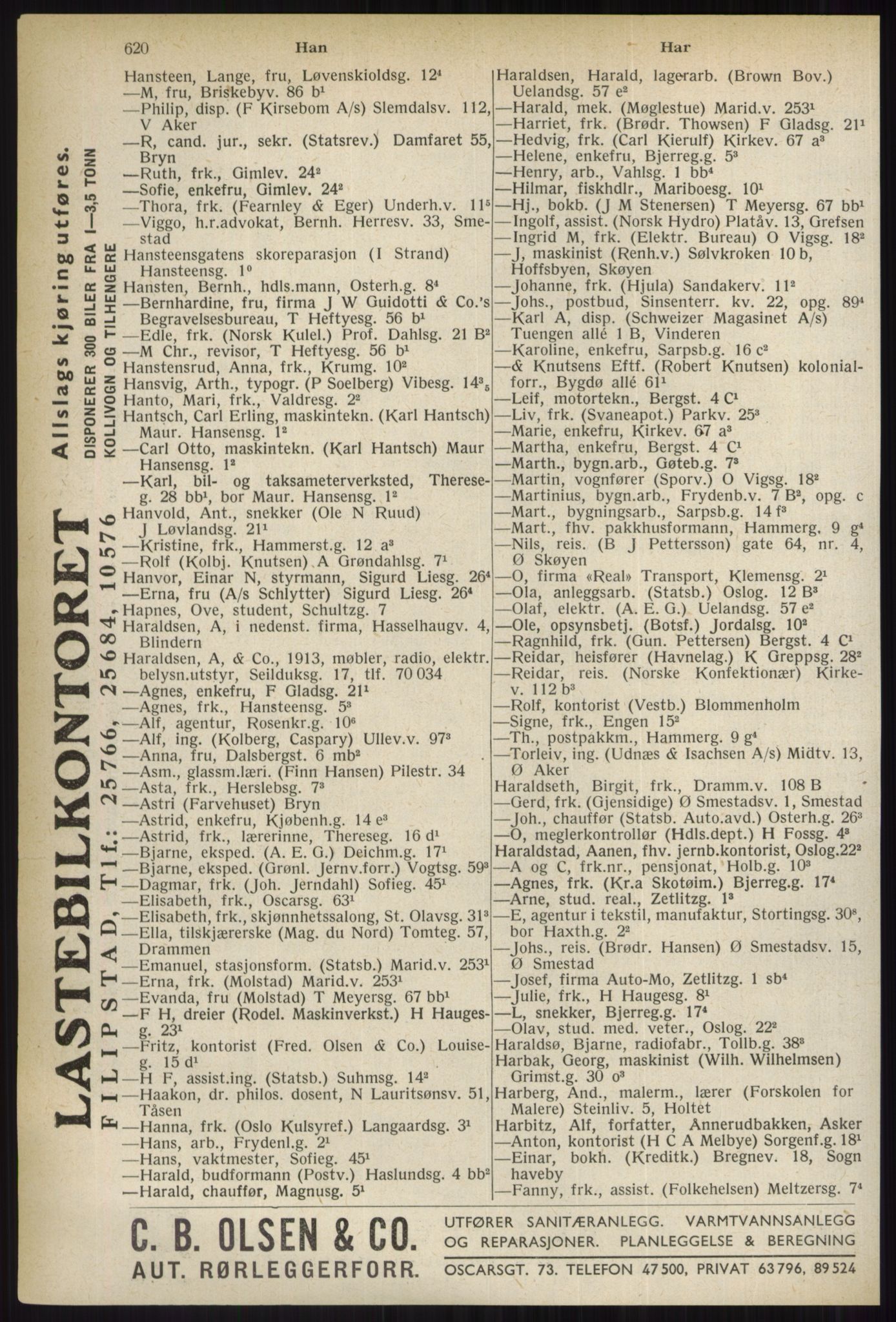 Kristiania/Oslo adressebok, PUBL/-, 1937, s. 620