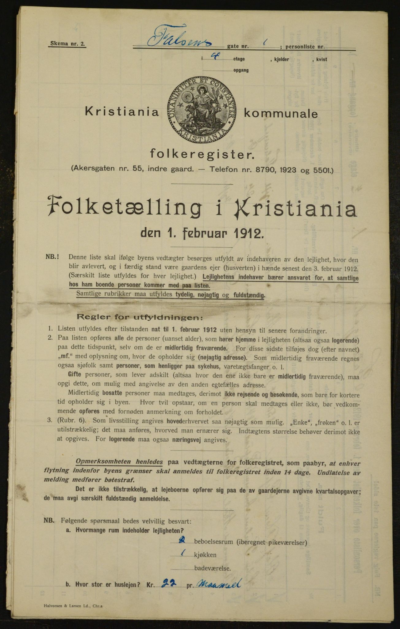 OBA, Kommunal folketelling 1.2.1912 for Kristiania, 1912, s. 23235