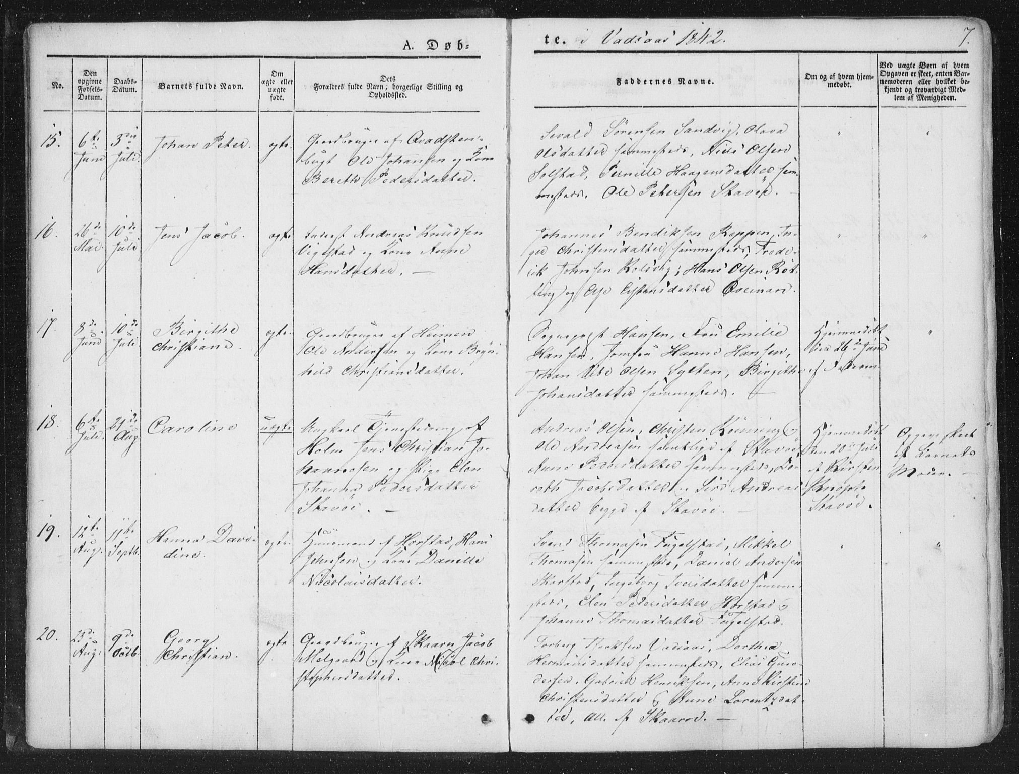 Ministerialprotokoller, klokkerbøker og fødselsregistre - Nordland, AV/SAT-A-1459/810/L0144: Ministerialbok nr. 810A07 /1, 1841-1862, s. 7