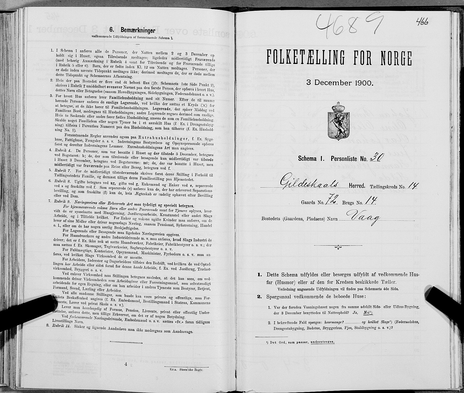 SAT, Folketelling 1900 for 1838 Gildeskål herred, 1900, s. 1449